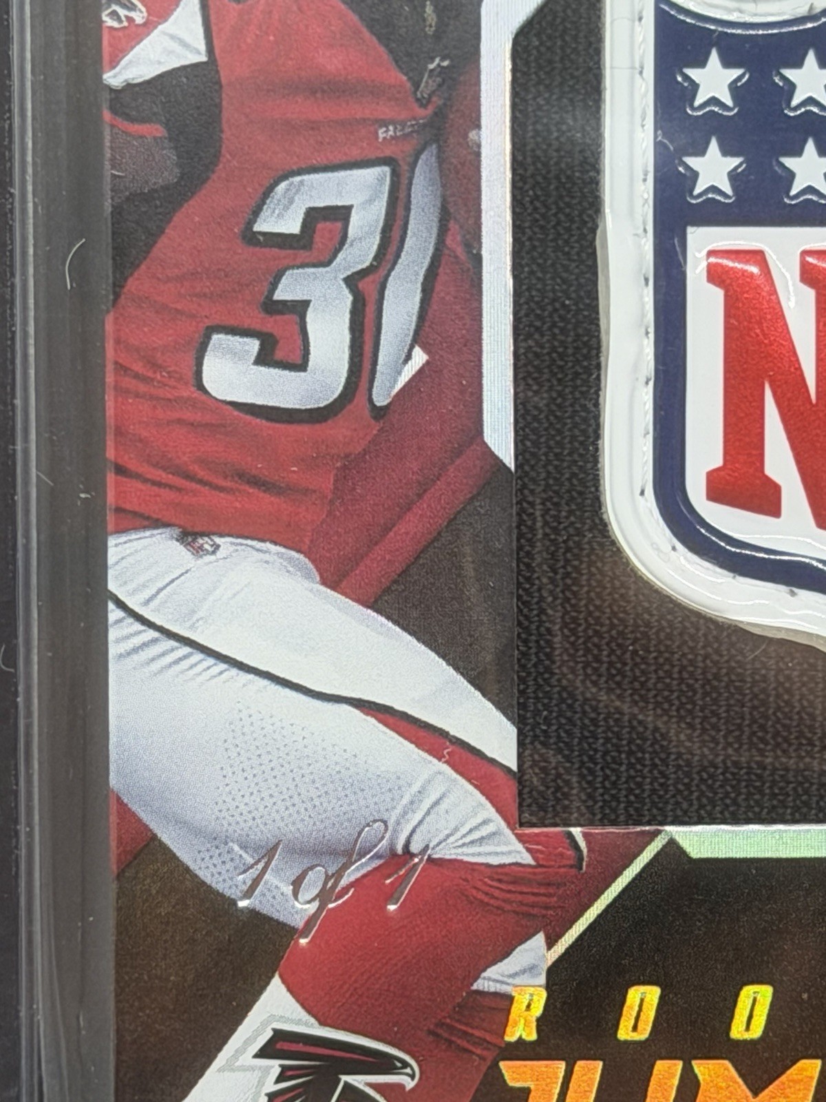 Ito Smith Rookie NFL SHIELD Tag Logo 2018 XR 1/1 FALCONS RC