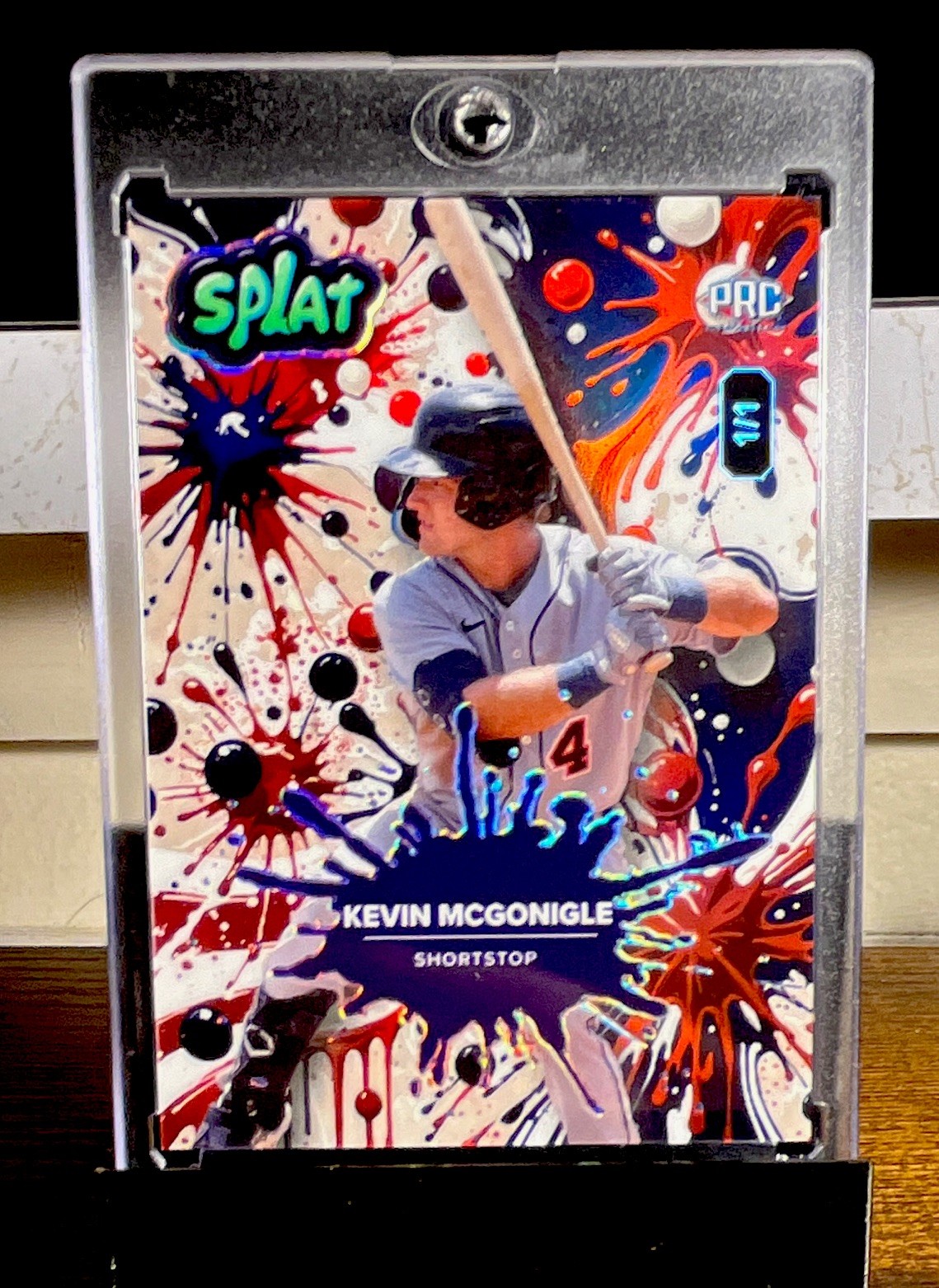 Kevin McGonigle Wild Card SPLAT 1/1 SSP Detroit Tigers Prospect pre rookie card