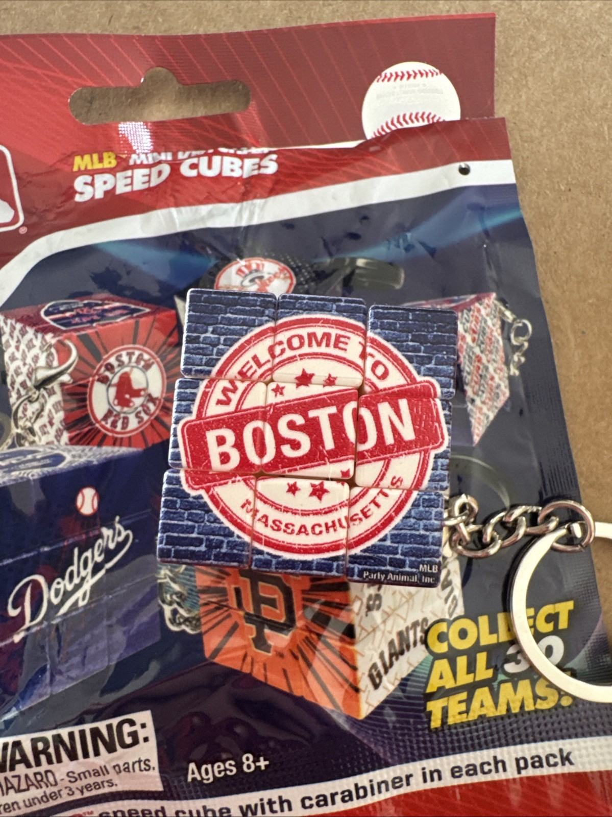 2025 MLB Baseball Mini Keychain Speed Cubes Boston Red Sox Rubik’s Baseball