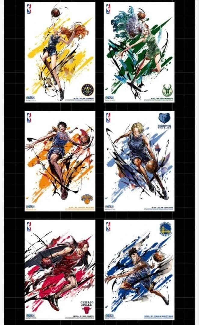 [SEALED] ONE PIECE x NBA Mini Poster Set B4 Size Bandai Official (10 Sheets)