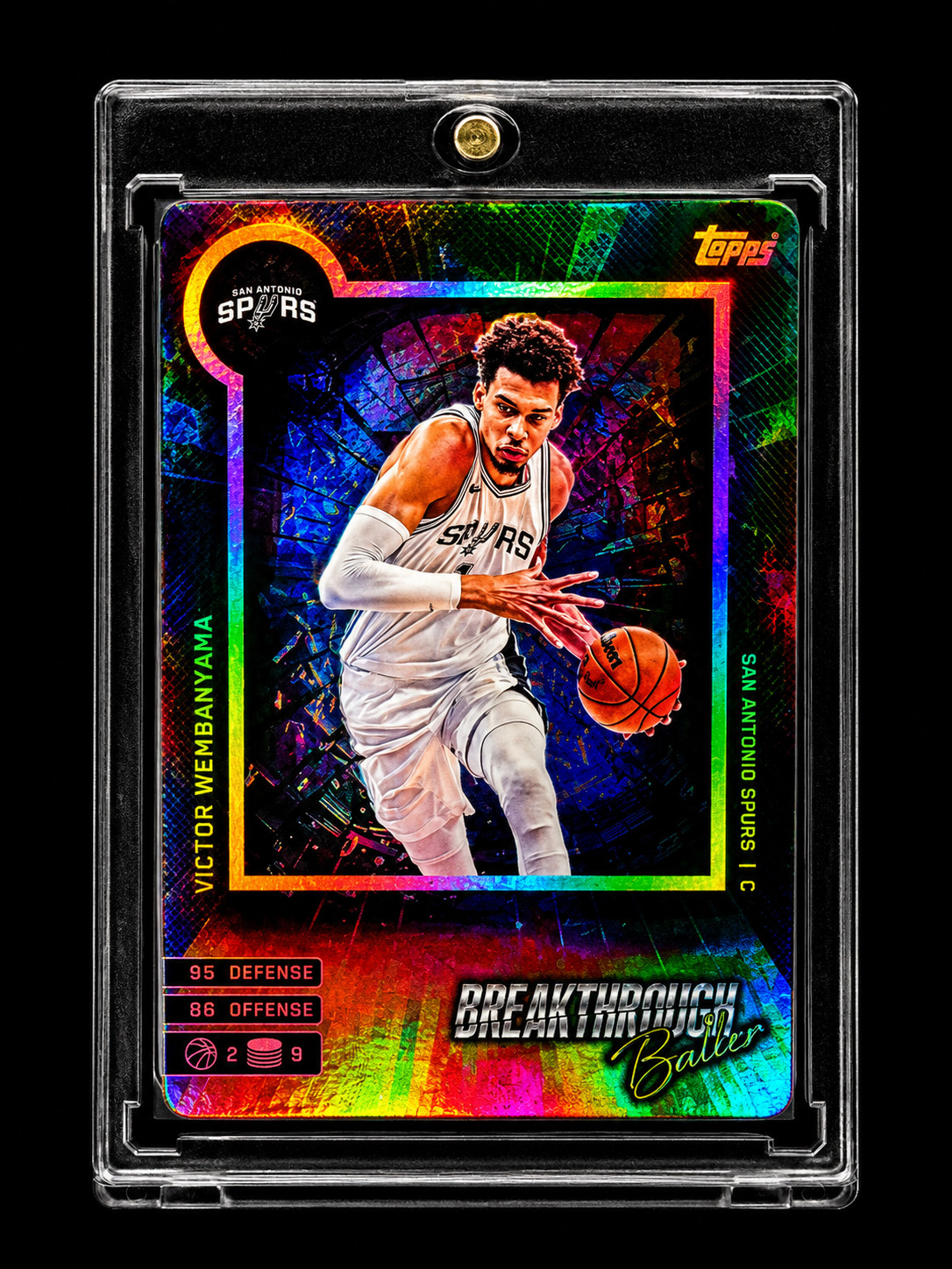 Victor WEMBANYAMA BLACK COLOR BLAST REFRACTOR Holo Foil SP Insert Rare SPURS