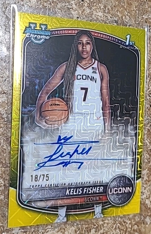 2025-26 Bowman Kelis Fisher Mojo Refractor Yellow/75 Auto