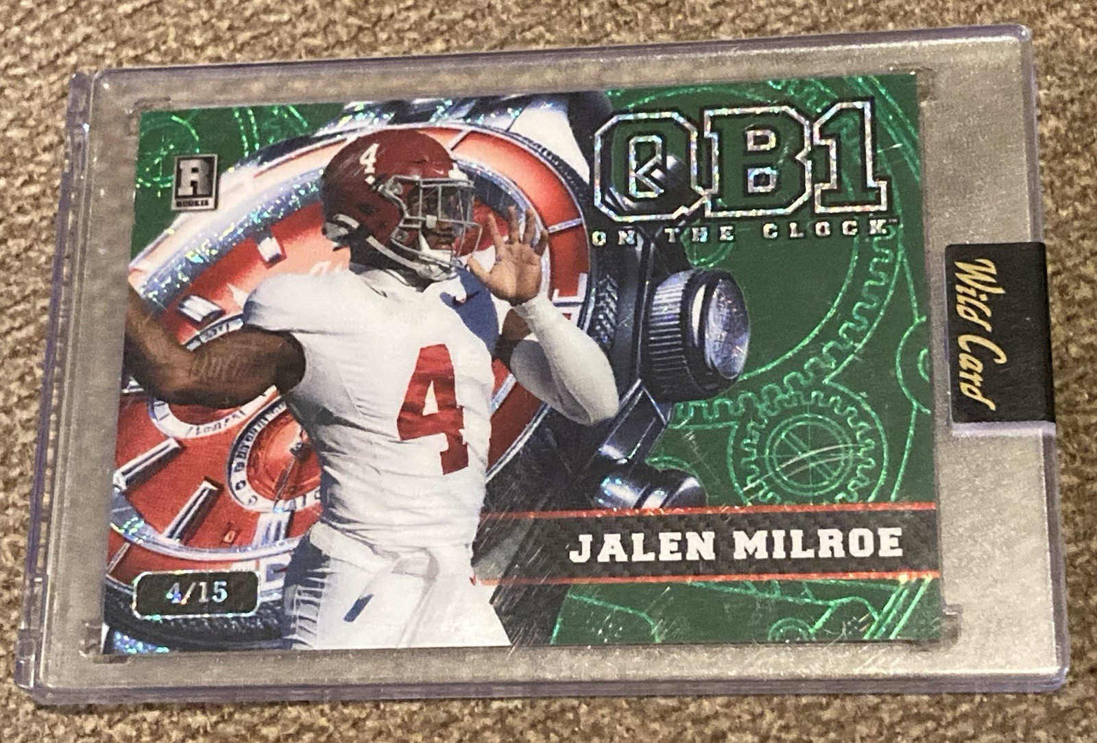 2024 Matte Wild Card Qb1 On The Clock Jalen Milroe RC SP #d 4/15 Jersey Match