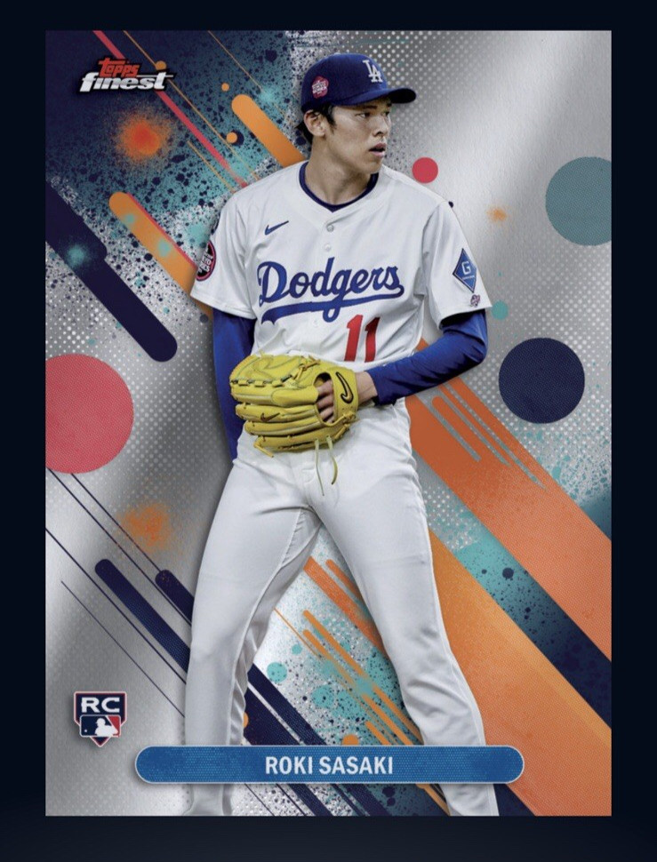2025 TOPPS FINEST – Common Rookie Base RC – ROKI SASAKI (Topps Bunt DigitaICard