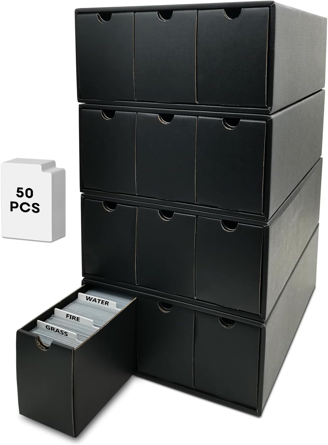 Trading Card Storage Box, Collector Cardboard Card Box with 50 Dividers for MTG