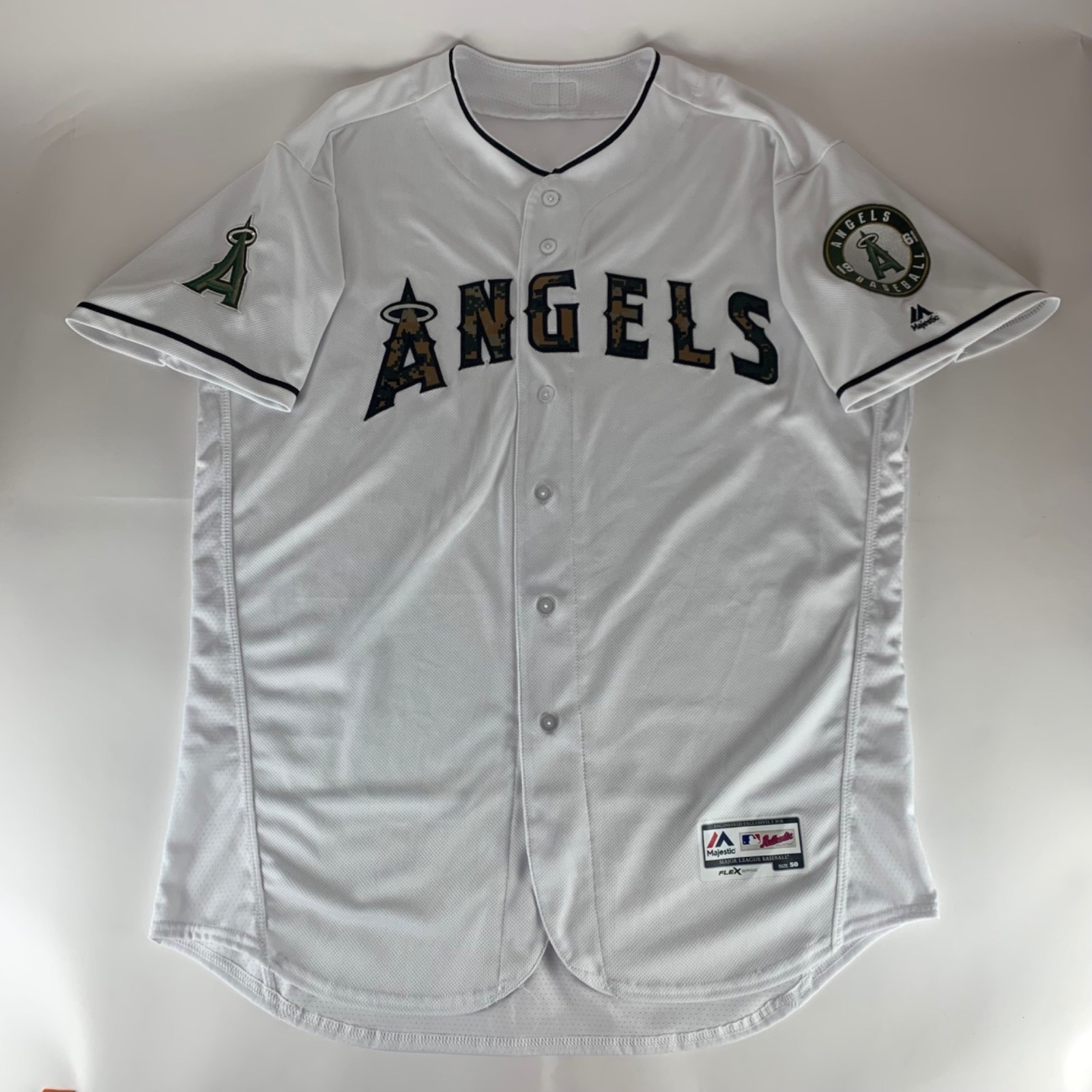 Anaheim Angels Authentic Majestic Flex Base Memorial Day Jersey Mens 50 2XL