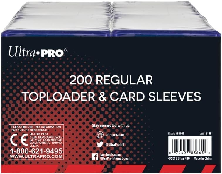 200 Clear Toploader and Card Sleeves – 3″ x 4″ Transparent Protectors for Cards