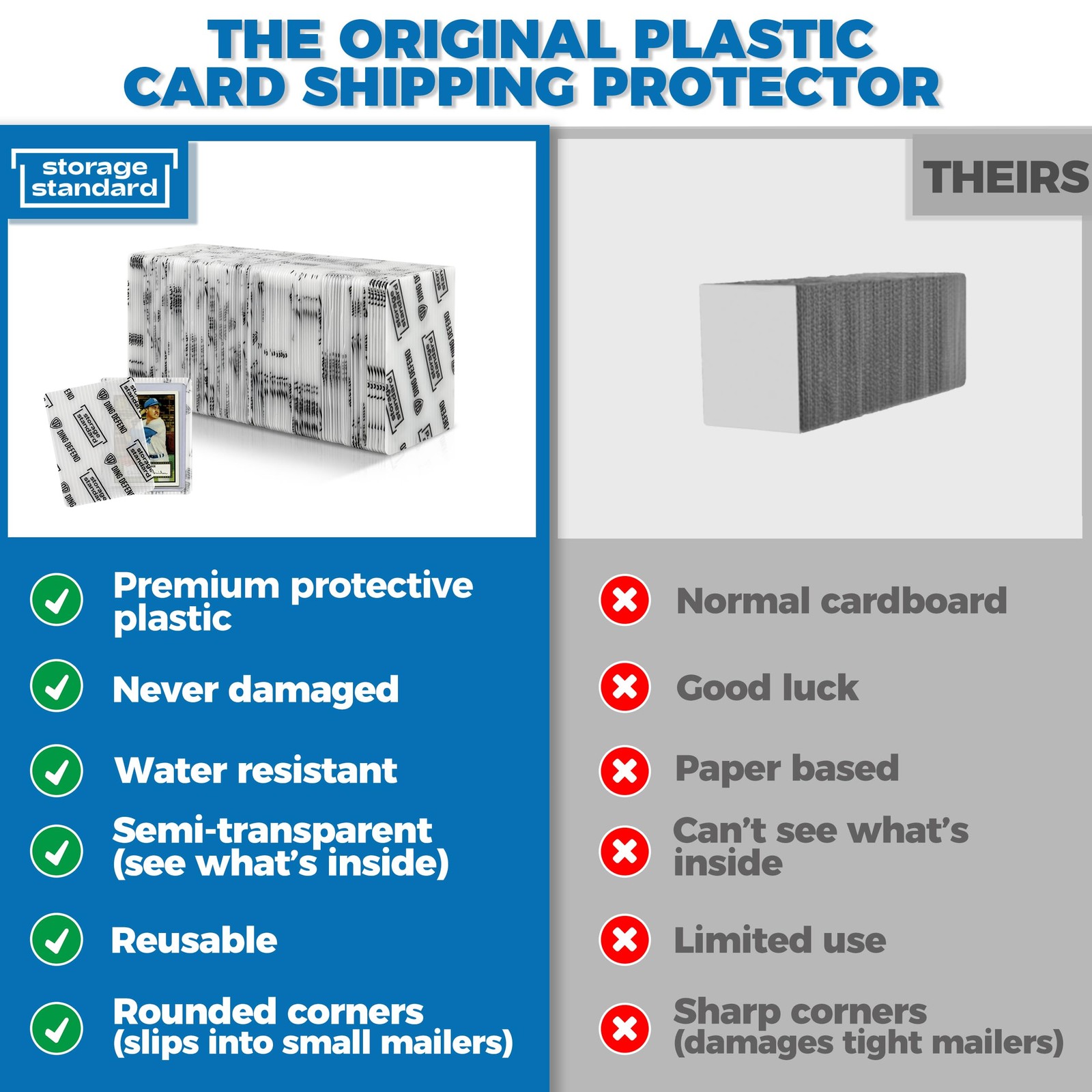 Trading Card Shipping Protectors Plastic Inserts 110 Pack 3.5” x 4.5”