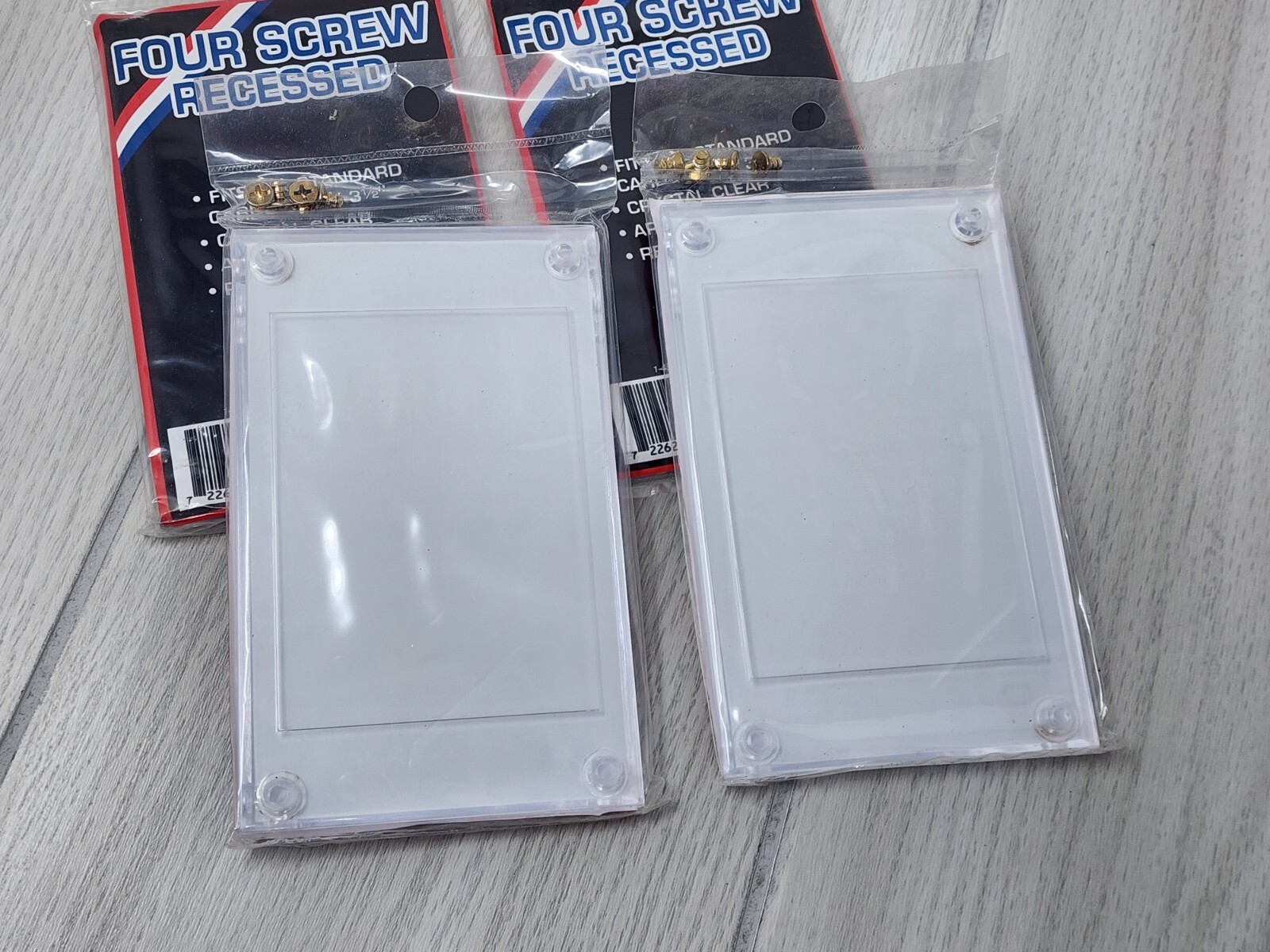 4 Count Lot BCW 4-Screw Screw-Down Recessed Trading Card Holder Regular 20pt