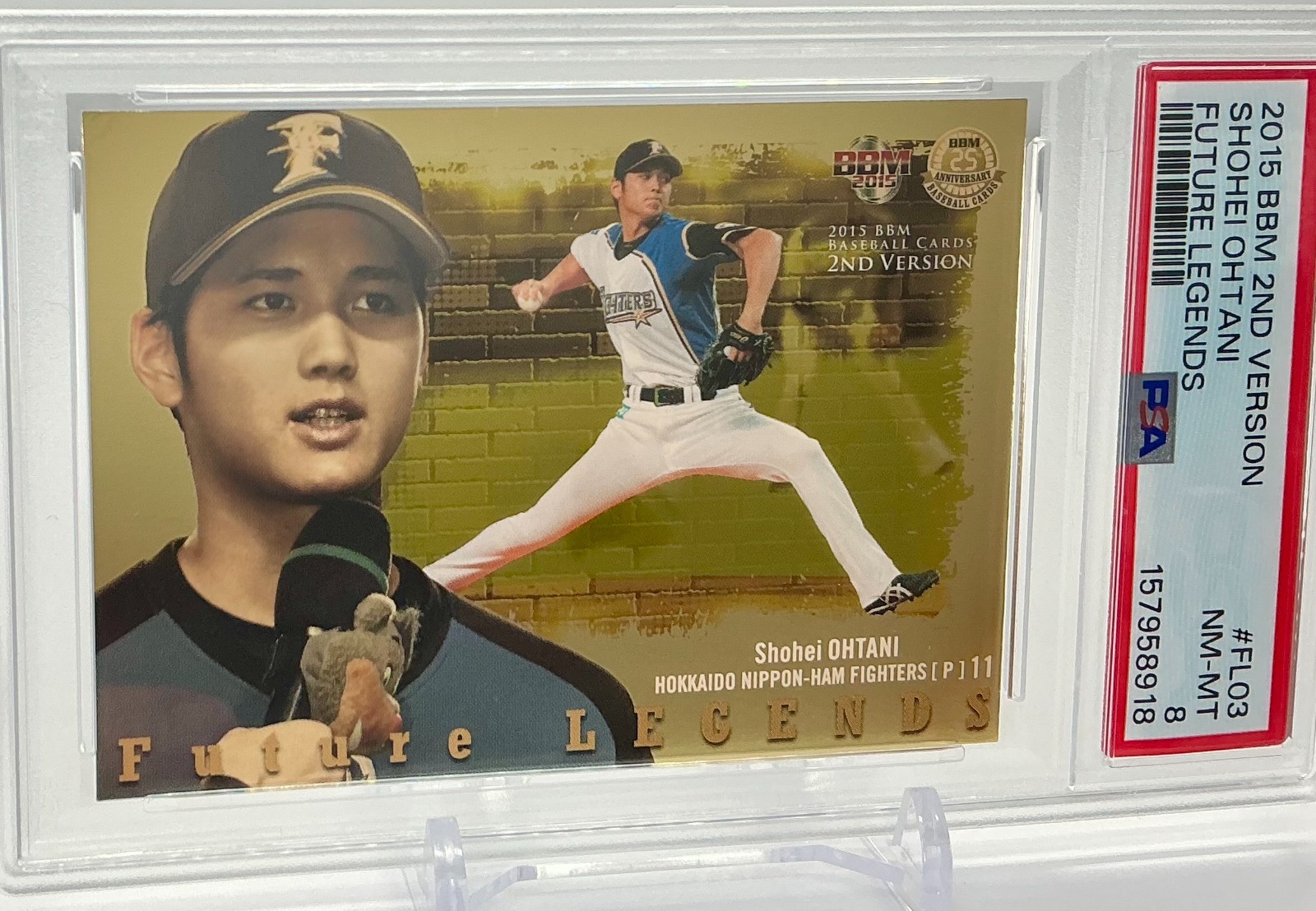 SHOHEI OHTANI 2015BBM 2ND VERSION FUTURE LEGENDS #FL03 PSA8!POP6!(RC)