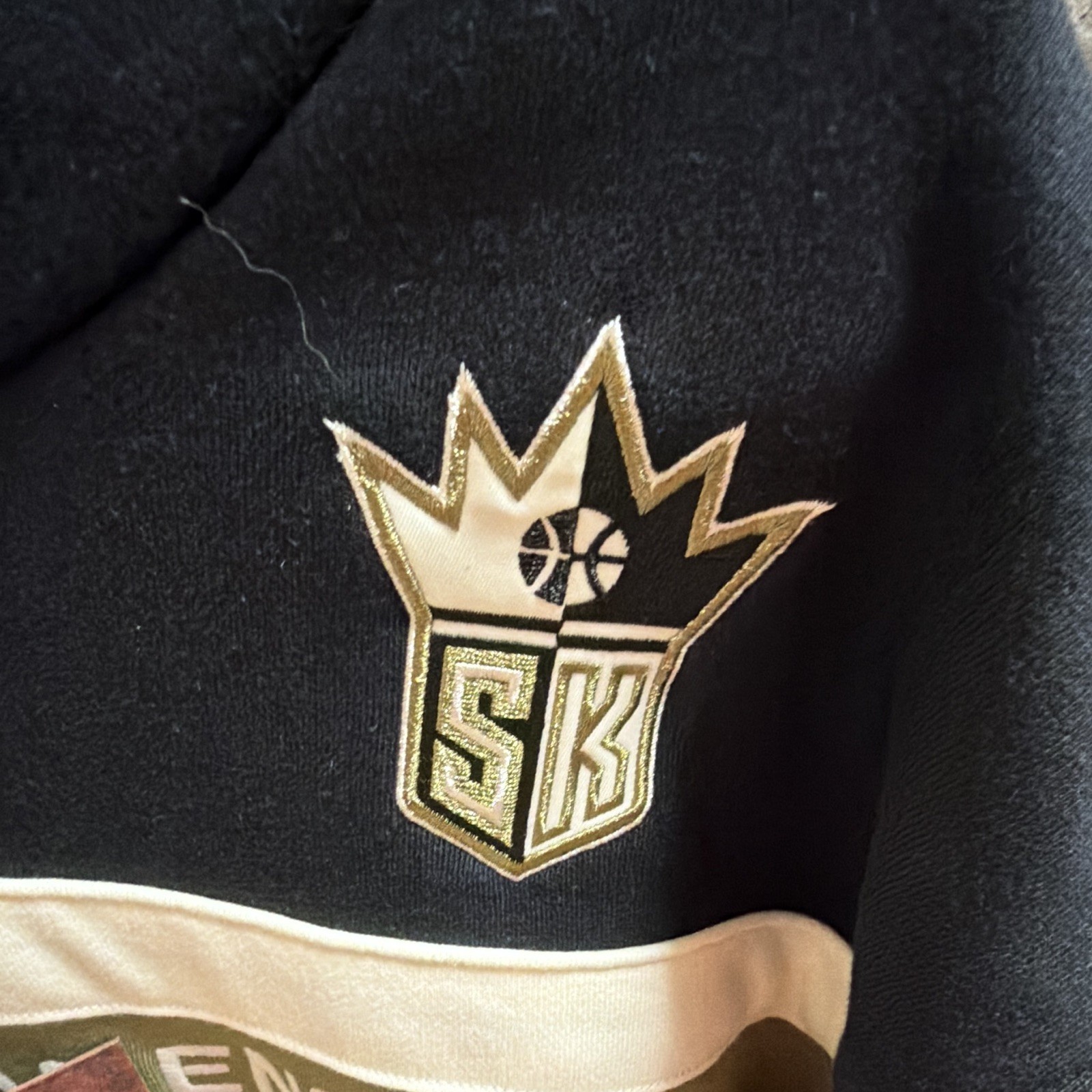 Mitchell & Ness Sacramento Kings Head Coach Vintage Logo Hoodie L Black Green