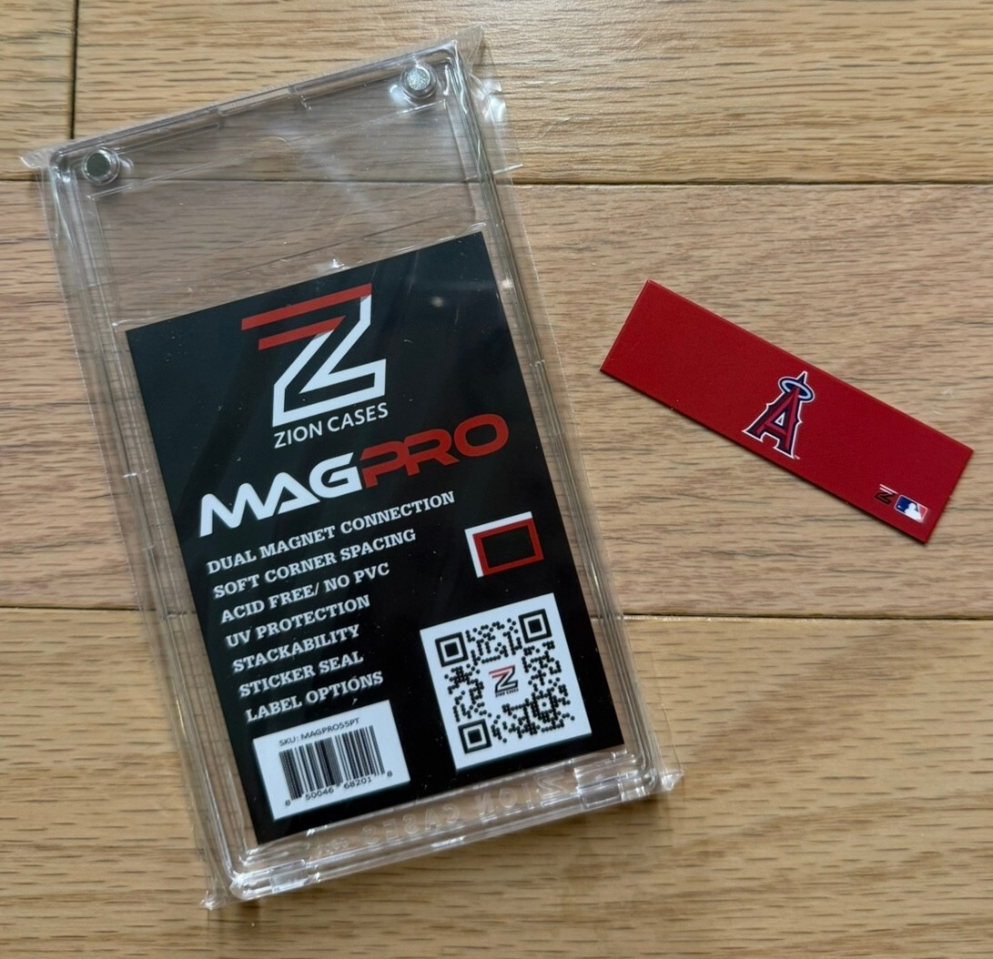 ZION CASES MAGPRO 130 PT MAGNETIC ONE-TOUCH CARD HOLDER + ANGELS MLB LABEL SET