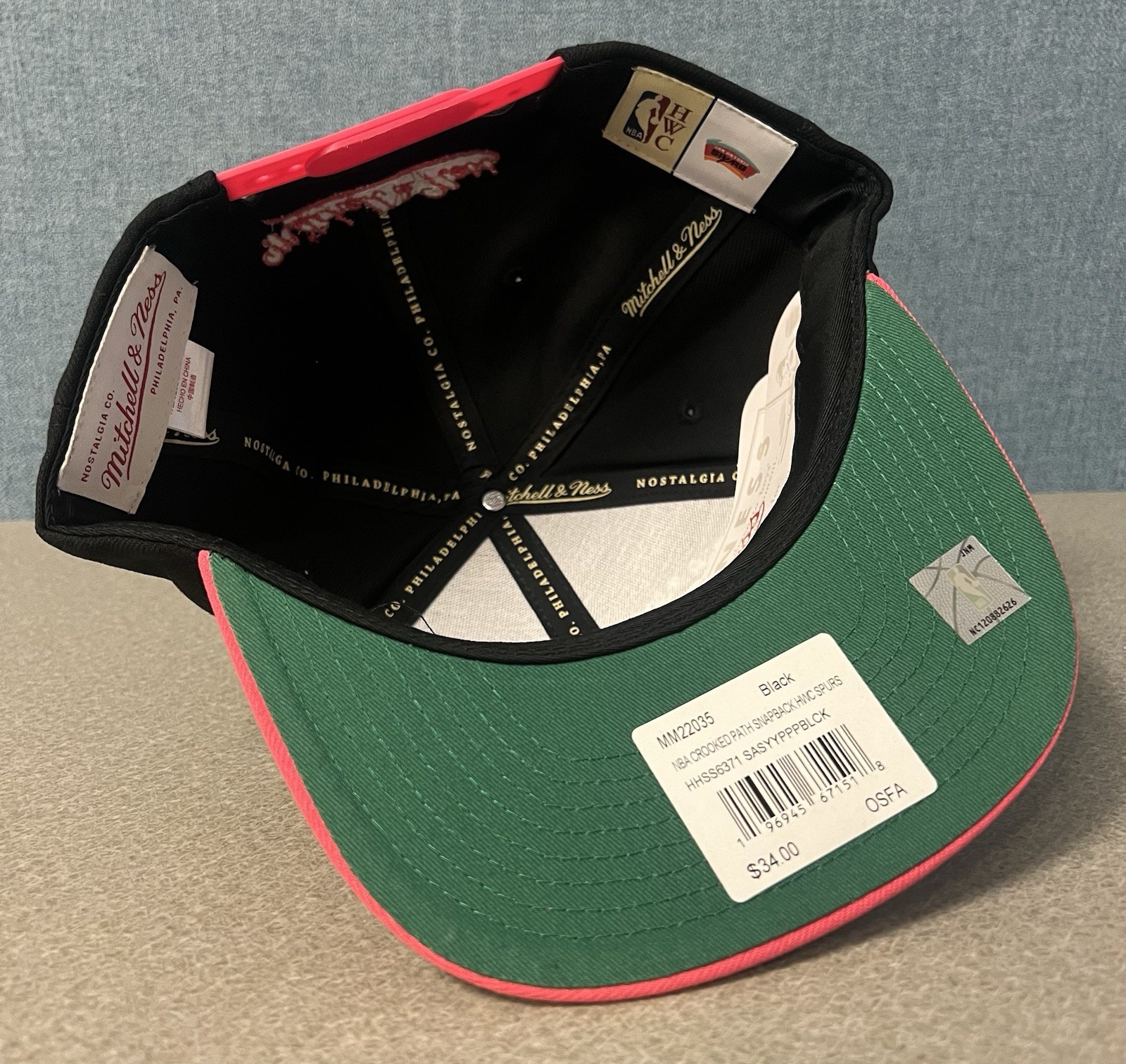 Mitchell & Ness San Antonio Spurs HWC Crooked Path SnapBack Hat