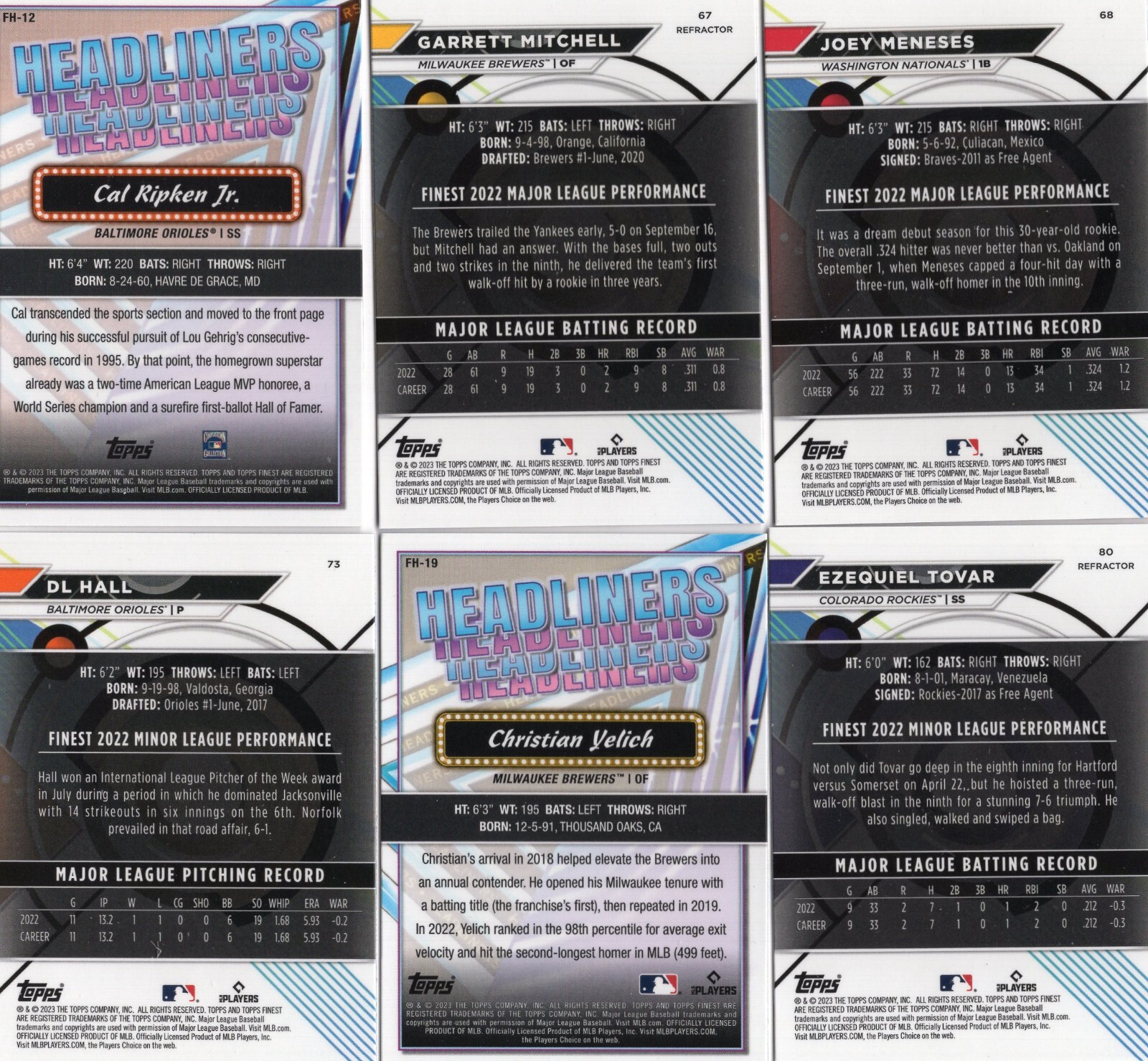 2023 Topps Finest Baseball Base, Refractors, Rookies & Inserts – Pick From List