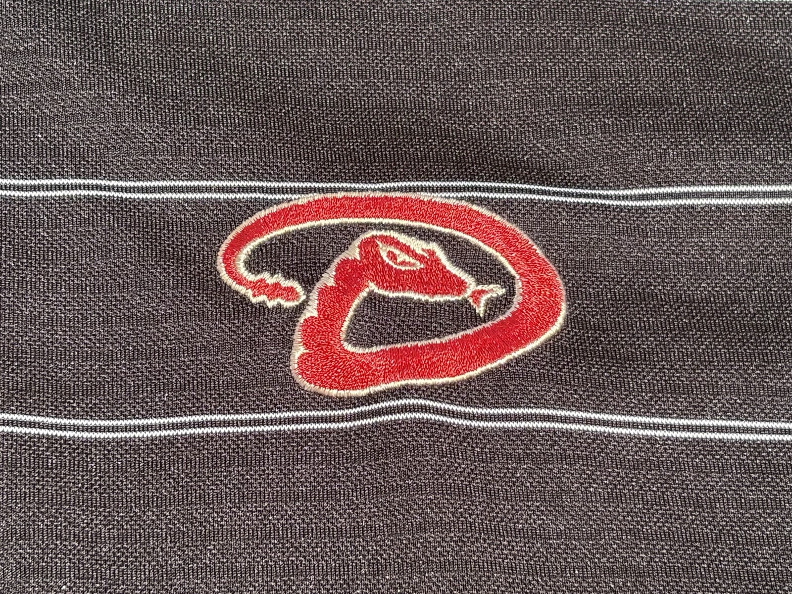 Arizona Diamondbacks Polo Black Striped Mens XL
