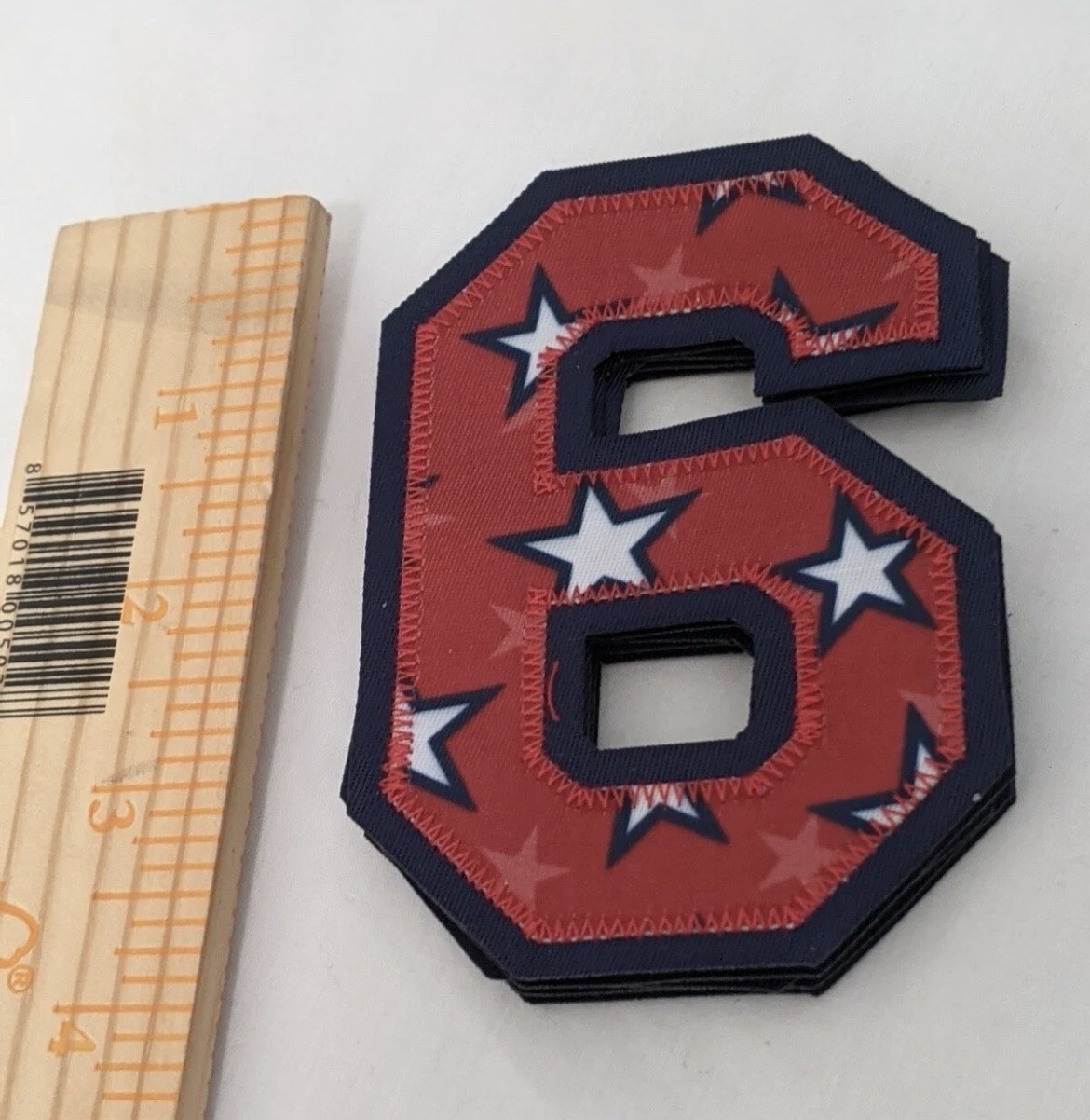 #6 4th of July MLB authentic team issue 4 X 2 3/4 inches uniform number