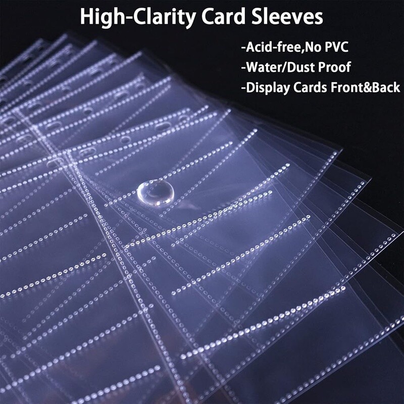 360 Pockets Binder Sleeves Double Sided Trading Card Pages Protector 3 Ring New