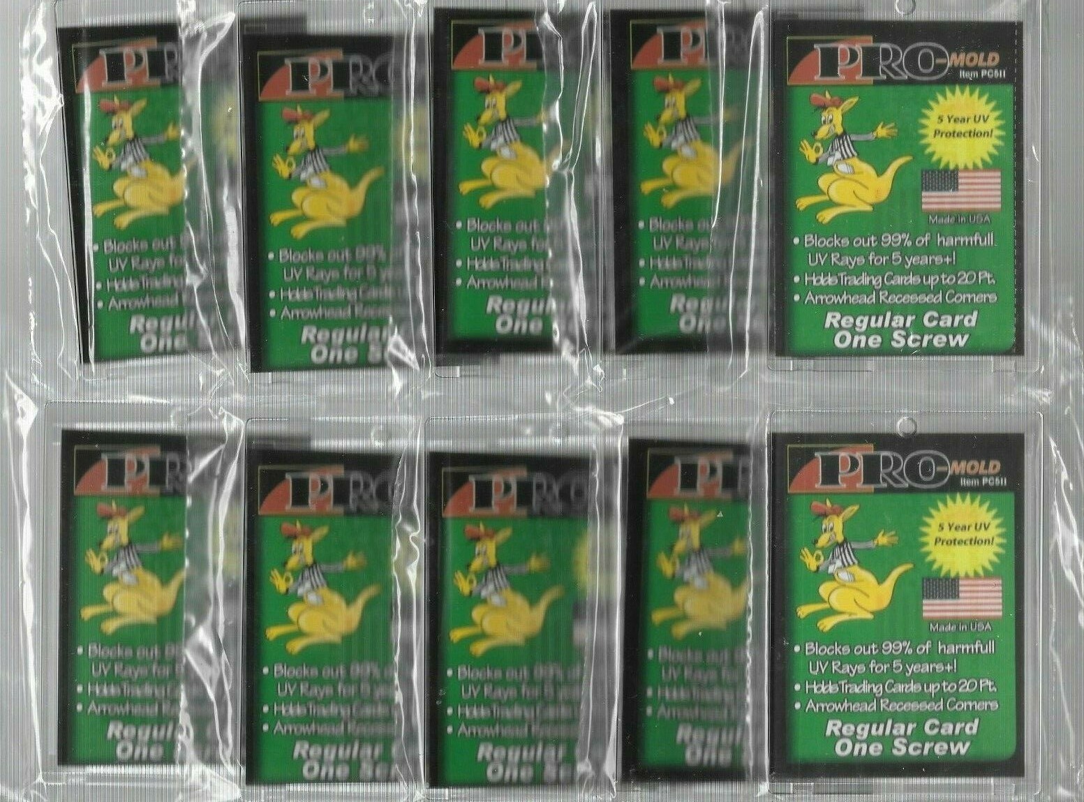 10 PRO-MOLD ONE SCREW SCREWDOWN REGULAR CARD HOLDERS 1 SCREW 20pt ARCHIVAL SAFE