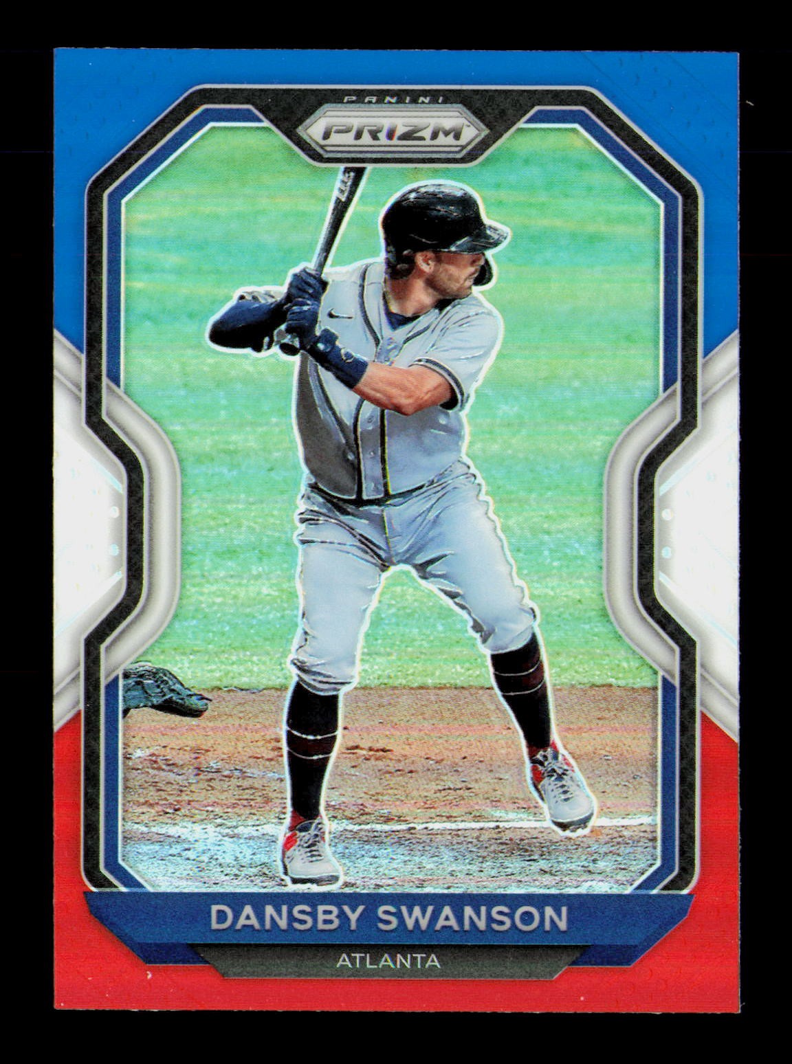 2021 Panini Prizm #168 Dansby Swanson Red/White/Blue Prizm