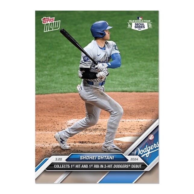 Shohei Ohtani 2024 Topps Now 1 Dodgers Debut Seoul Series MLB World Tour