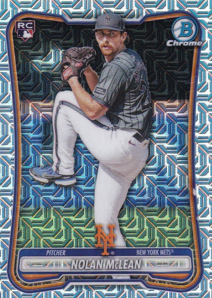 NOLAN MCLEAN BOWMAN CHROME ROOKIE MEGA MOJO REFRACTOR RC NEW YORK METS #85 2026