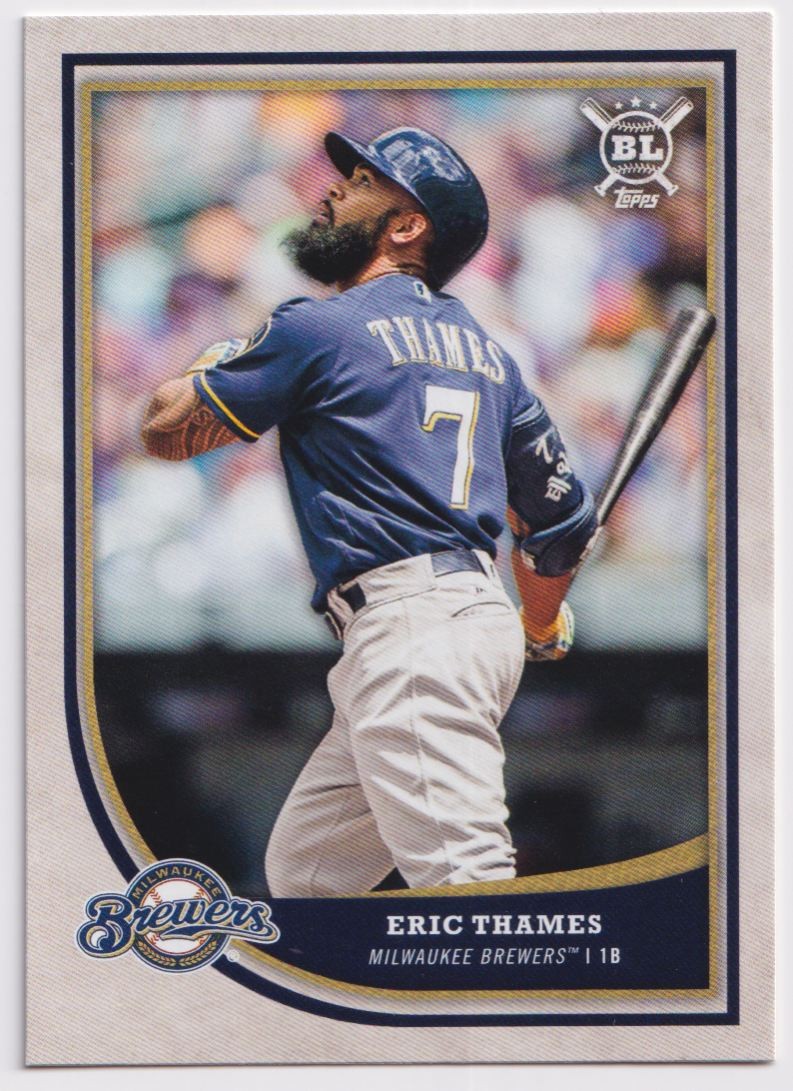 2018 Topps Big League Blue Eric Thames Milwaukee Brewers #17