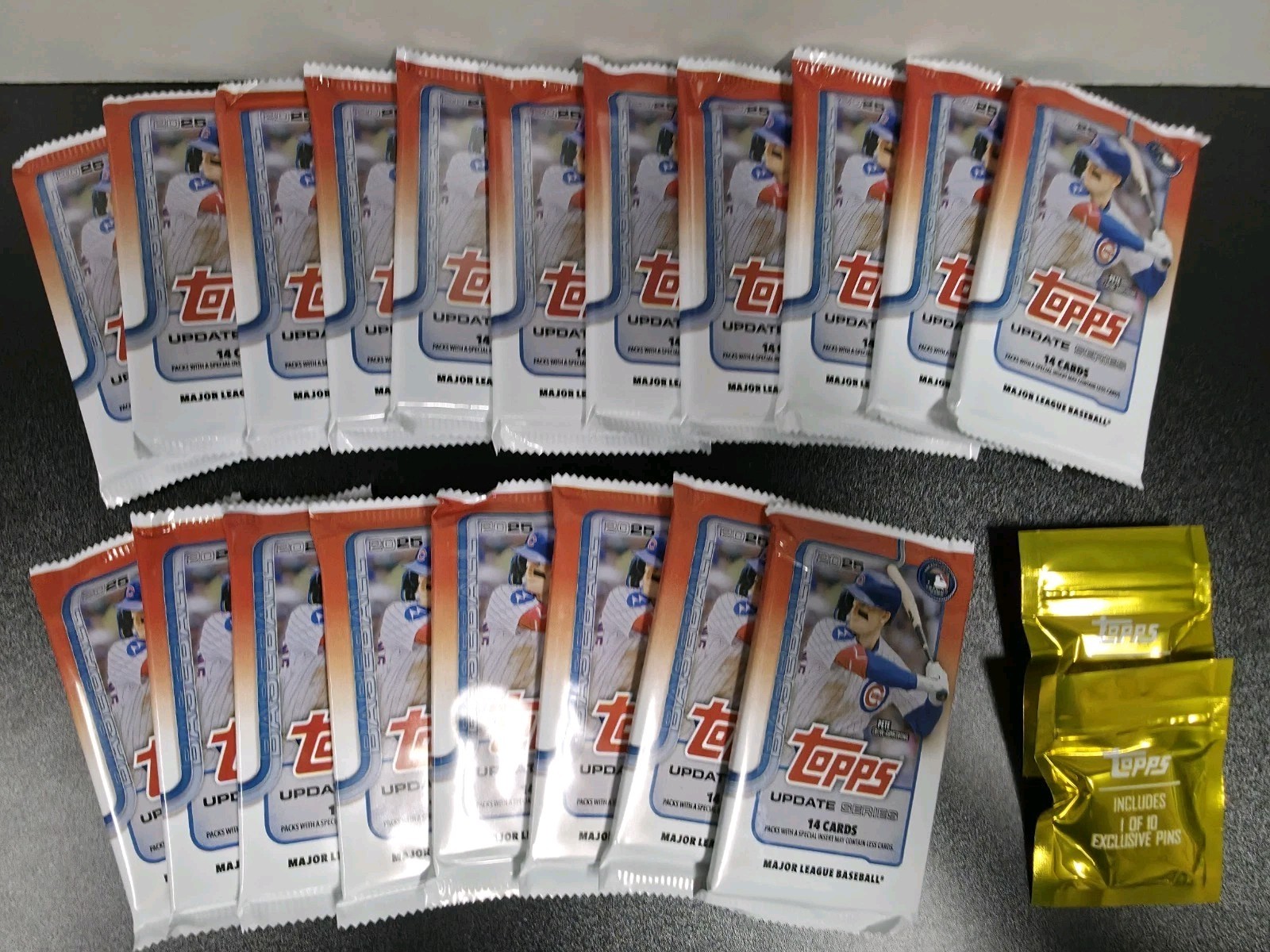 Topps Update Series MLB 2025 14 Card Booster Pack Lot of 19 w/EXTRAS NEW/SEALED