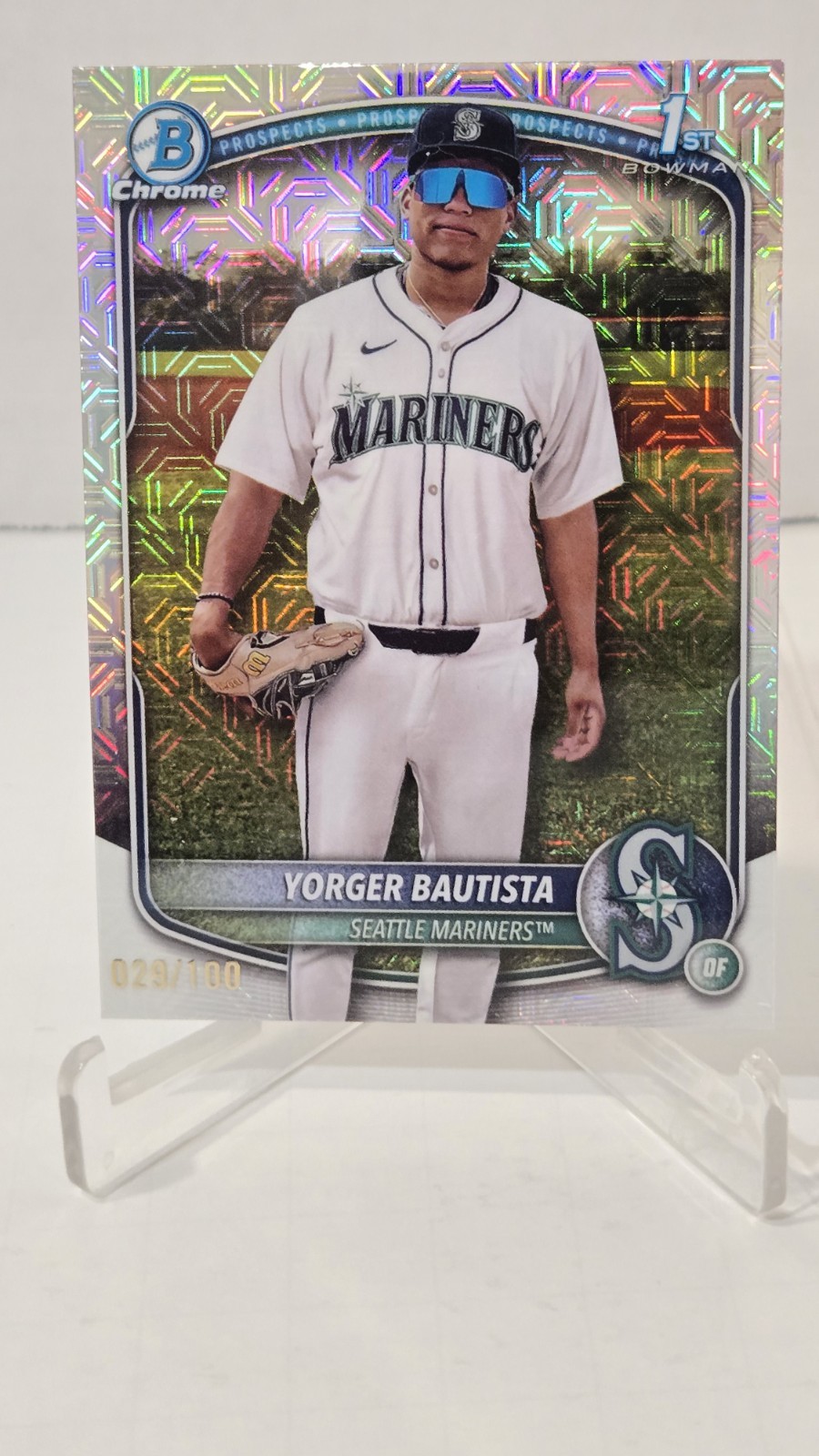 🔥2025 CHROME Yorger Bautista RC⚾️1st BOWMAN MOJO REFRACTOR NUMBERED 29/100!🔥🔥