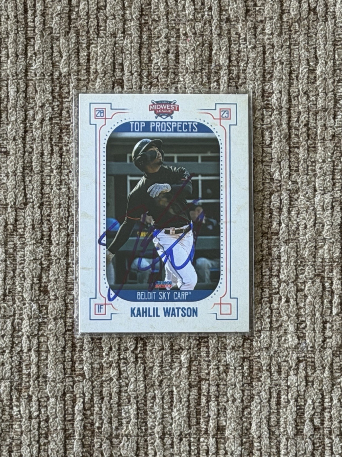 Signed Kahlil Watson 2023 Midwest League Top Prospects Set Autograph