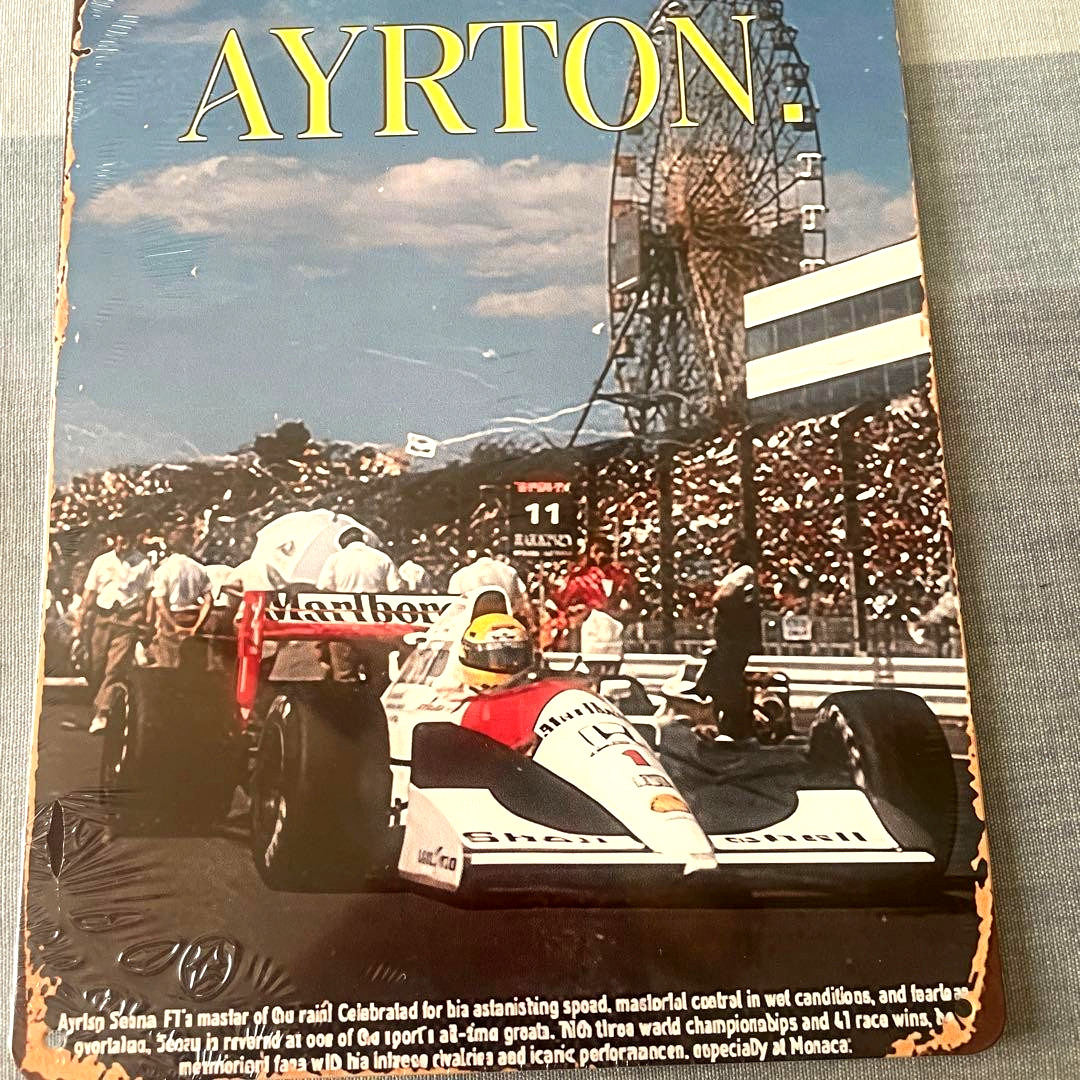 Ayrton Senna McLaren Honda Steel Poster Metal Sign 11.81×7.87in F1 Racing