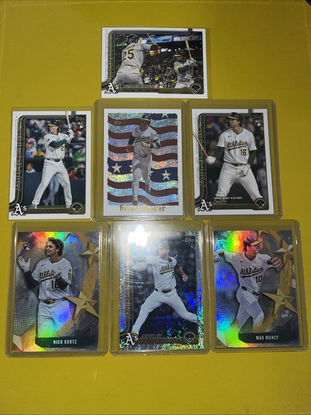 2025 Topps Archives Brent Rooker Holofoil Cyber Stats | Nick Kurtz Rookie Debut