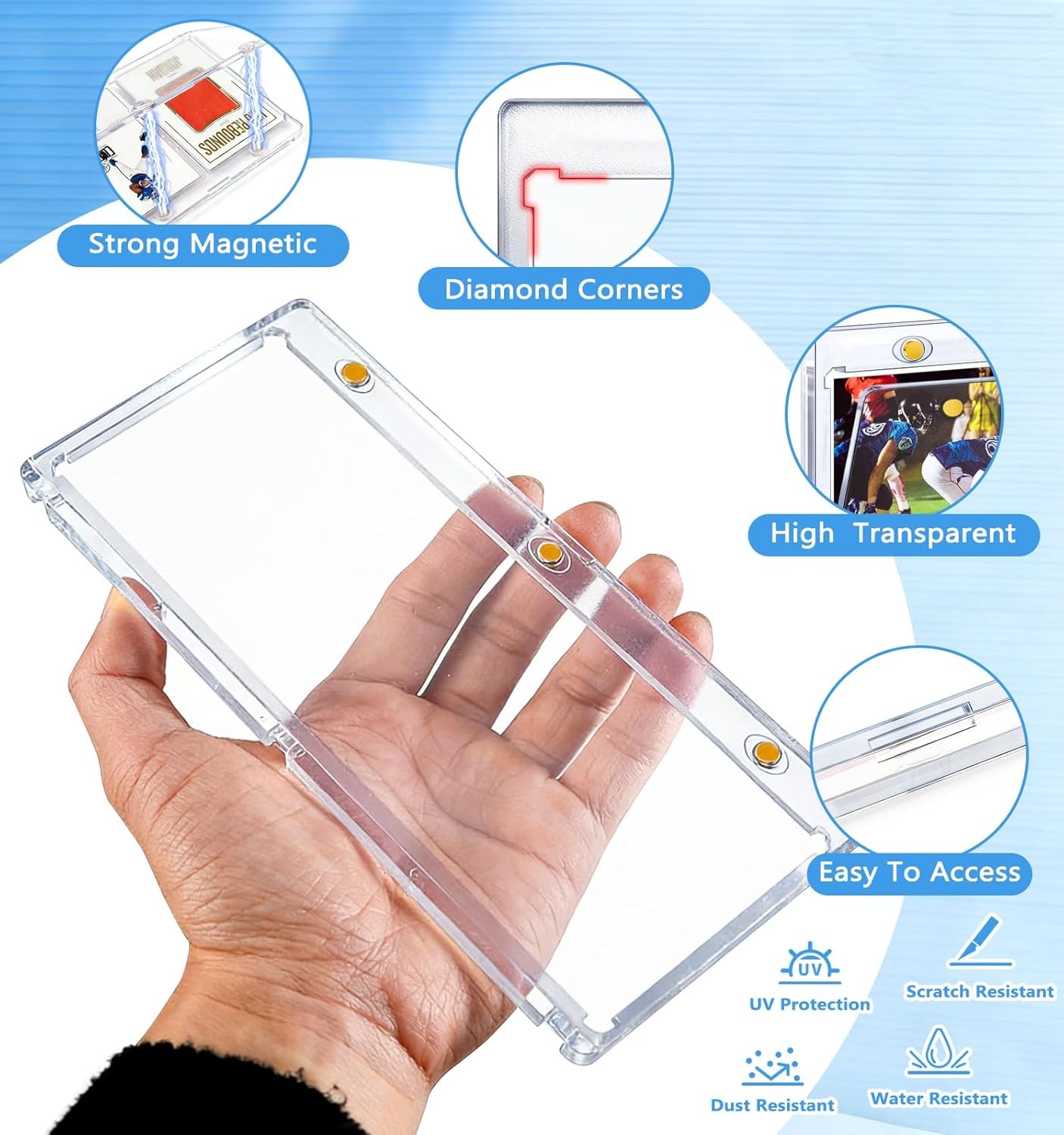 187mm Horizontal Booklet 175PT One Touch Magnetic Trading Card Holder Protector