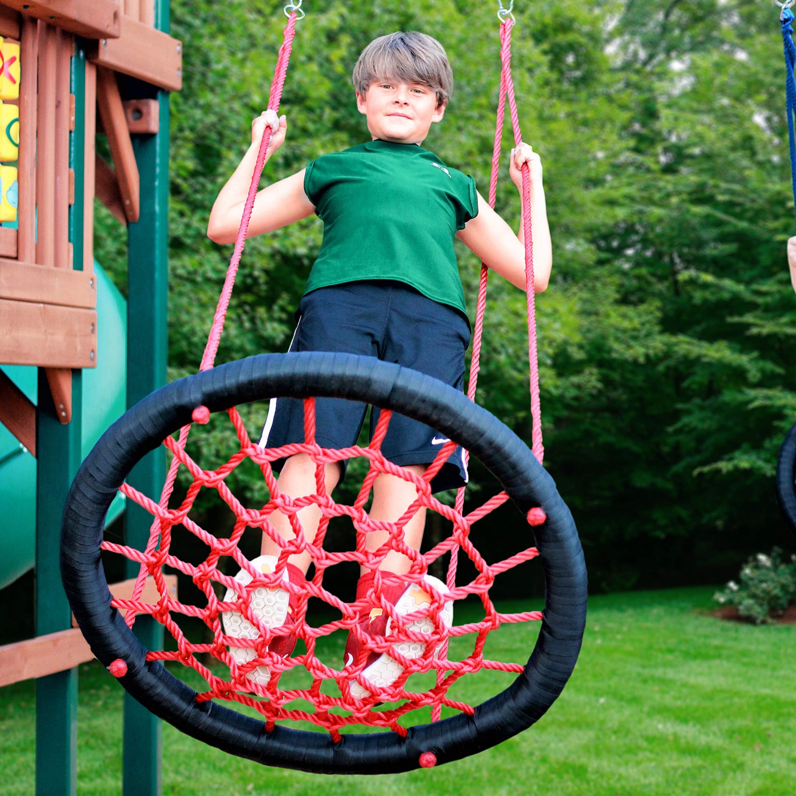 Gorilla Playsets 04-0029-Bk/R Extra Large Orbit Swing Red Netting Black Nylon
