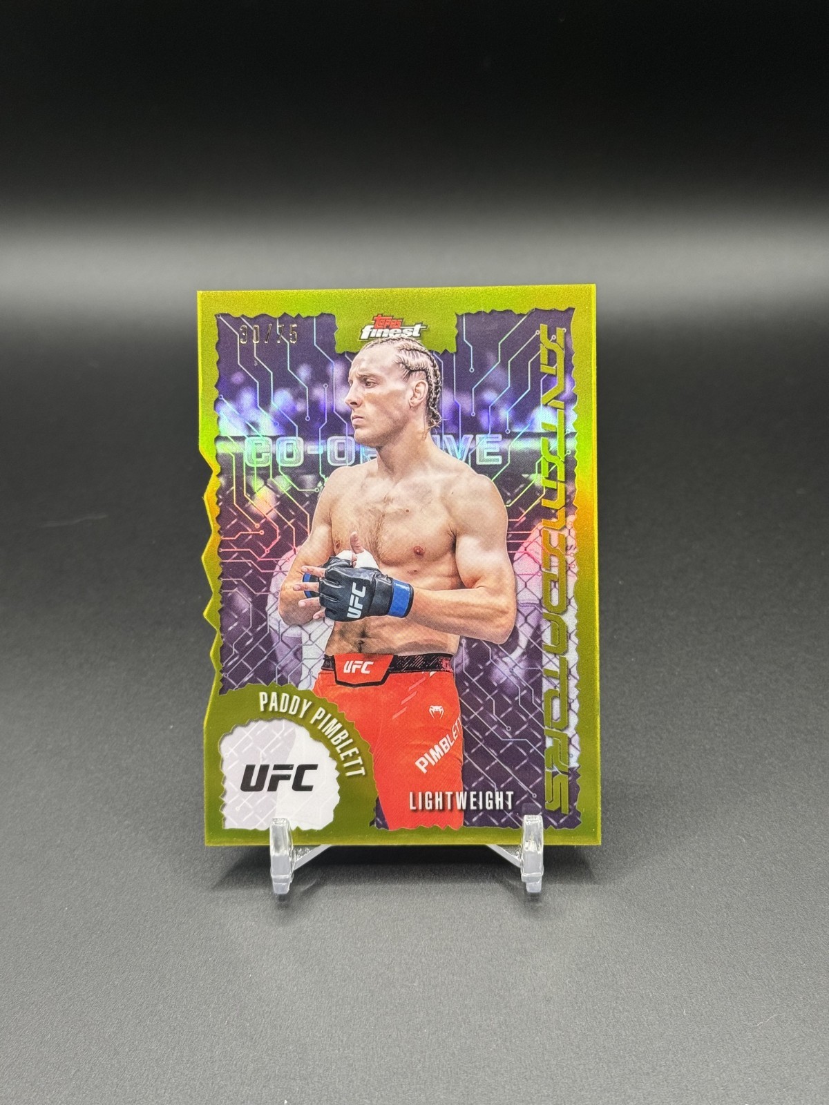 Paddy Pimblett Topps Finest Intimidators Gold /75 Die Cut IT-4