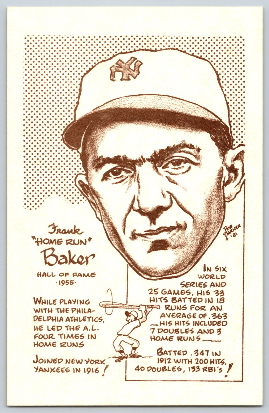 1981 Bob Parker Hall of Fame NO. 3 Hall of Fame Baseball Stars – Pick your Card