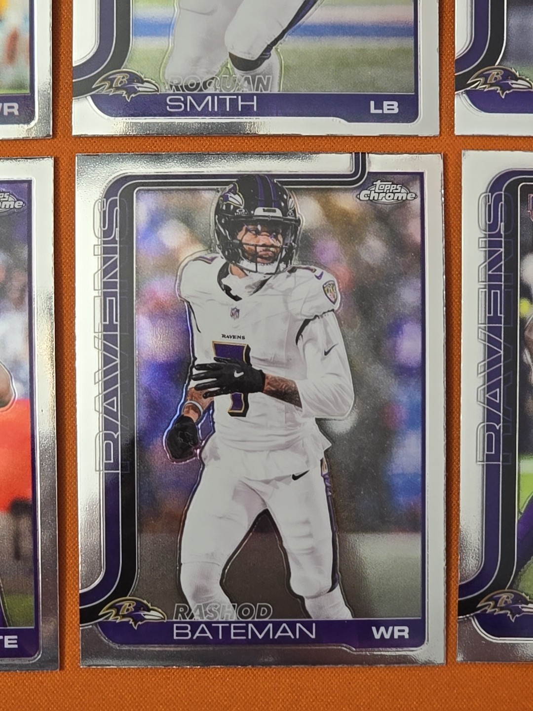 🟣⚫️🟣 2025 TOPPS CHROME BALTIMORE RAVENS COMPLETE BASE TEAM SET (13 CARD LOT)