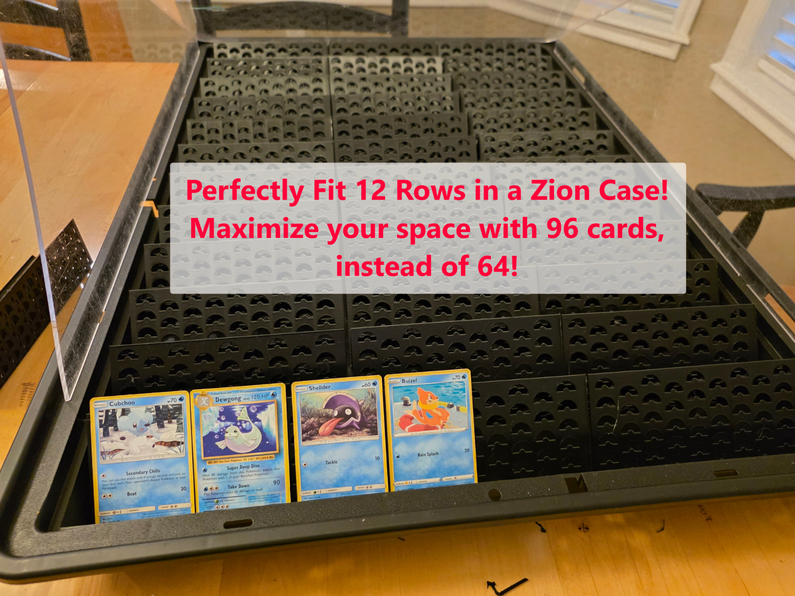 Trading Card Riser Stands – Fit 12 Rows in a Zion Case! 96 Cards instead of 64!