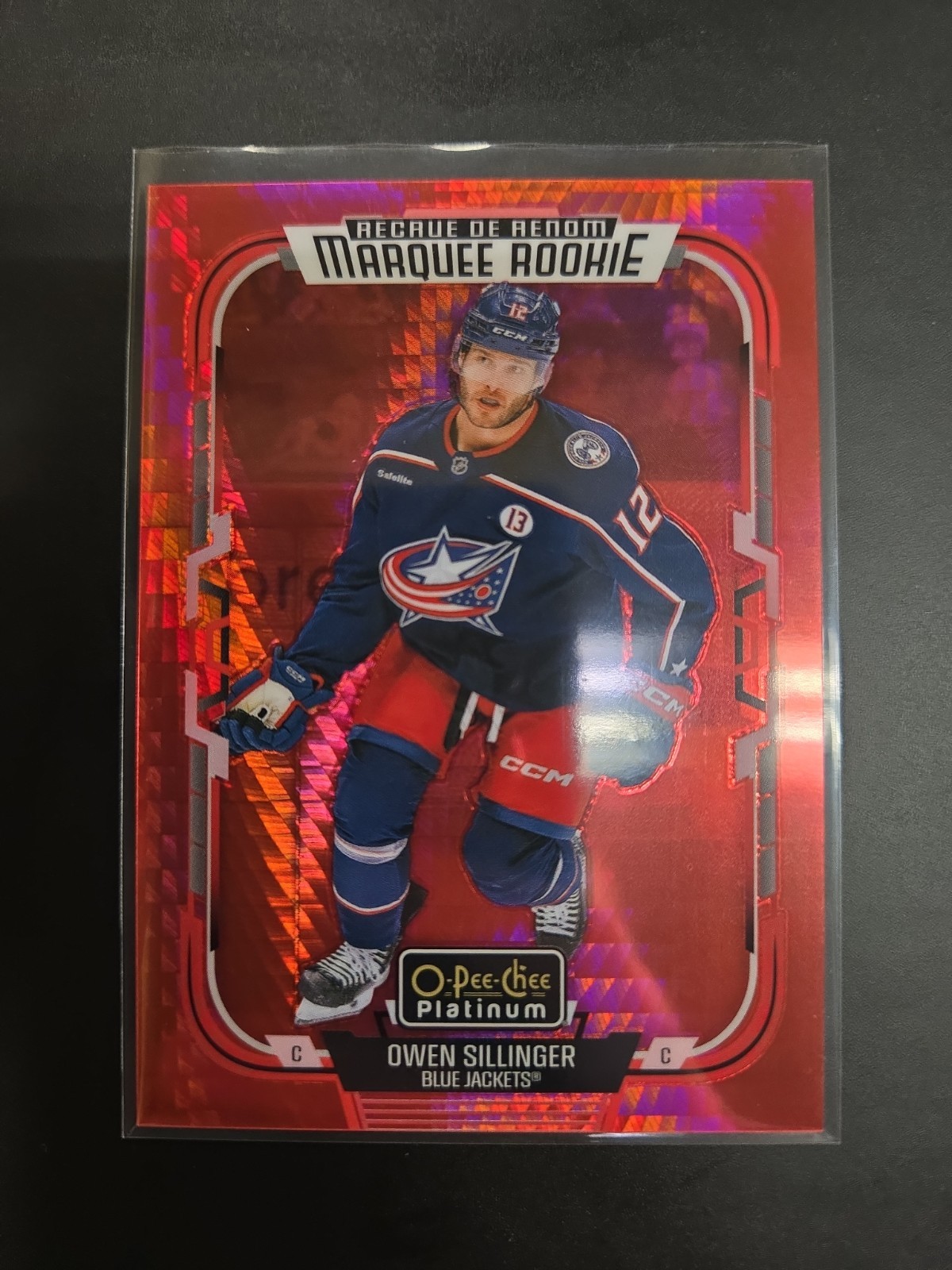 2025 O-Pee-Chee Platinum Owen Sillinger #224 Red Prism /199 RC Marquee Rookie
