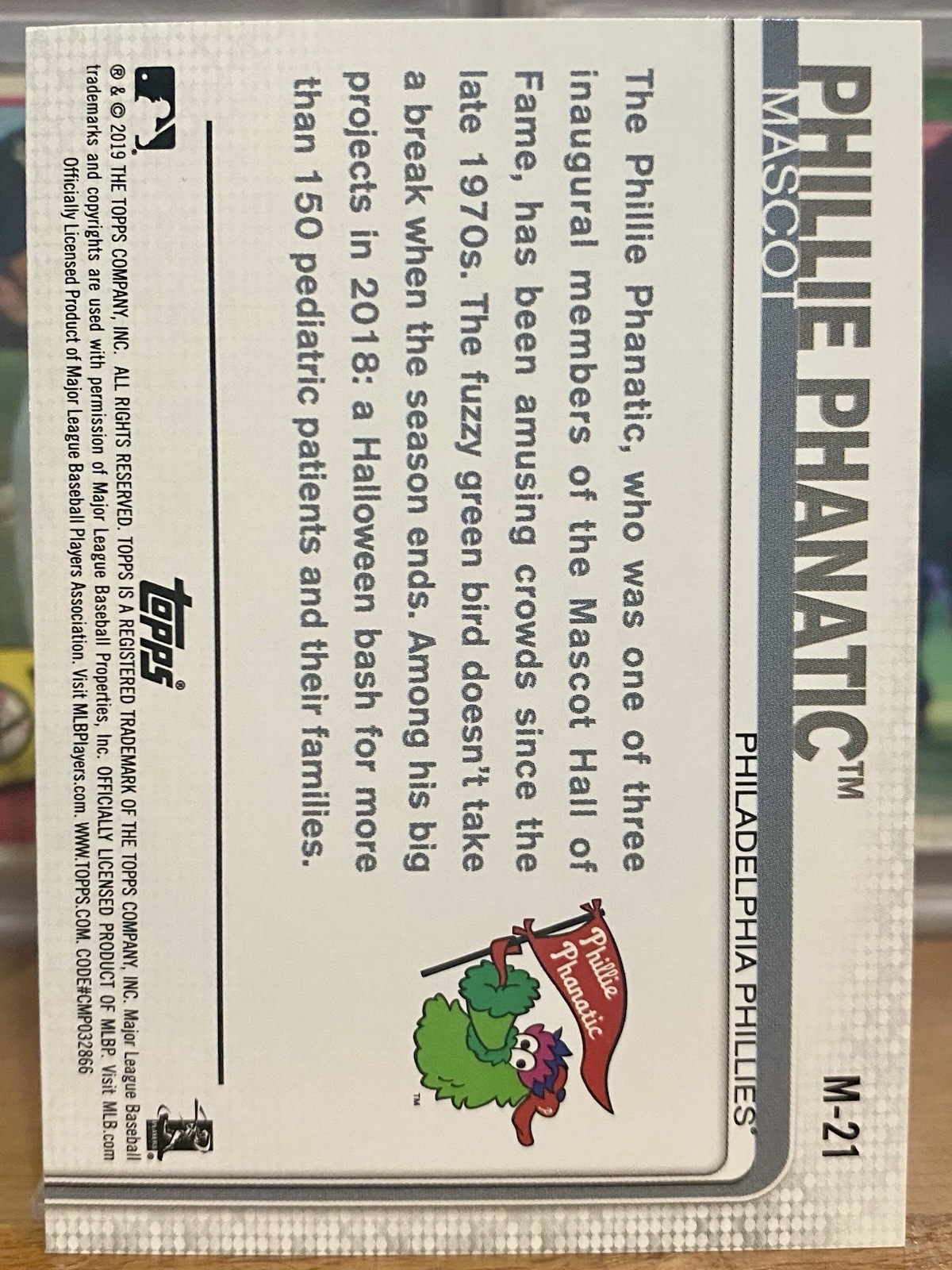 2019 Topps Opening Day Phillie Phanatic Mascot #M-21