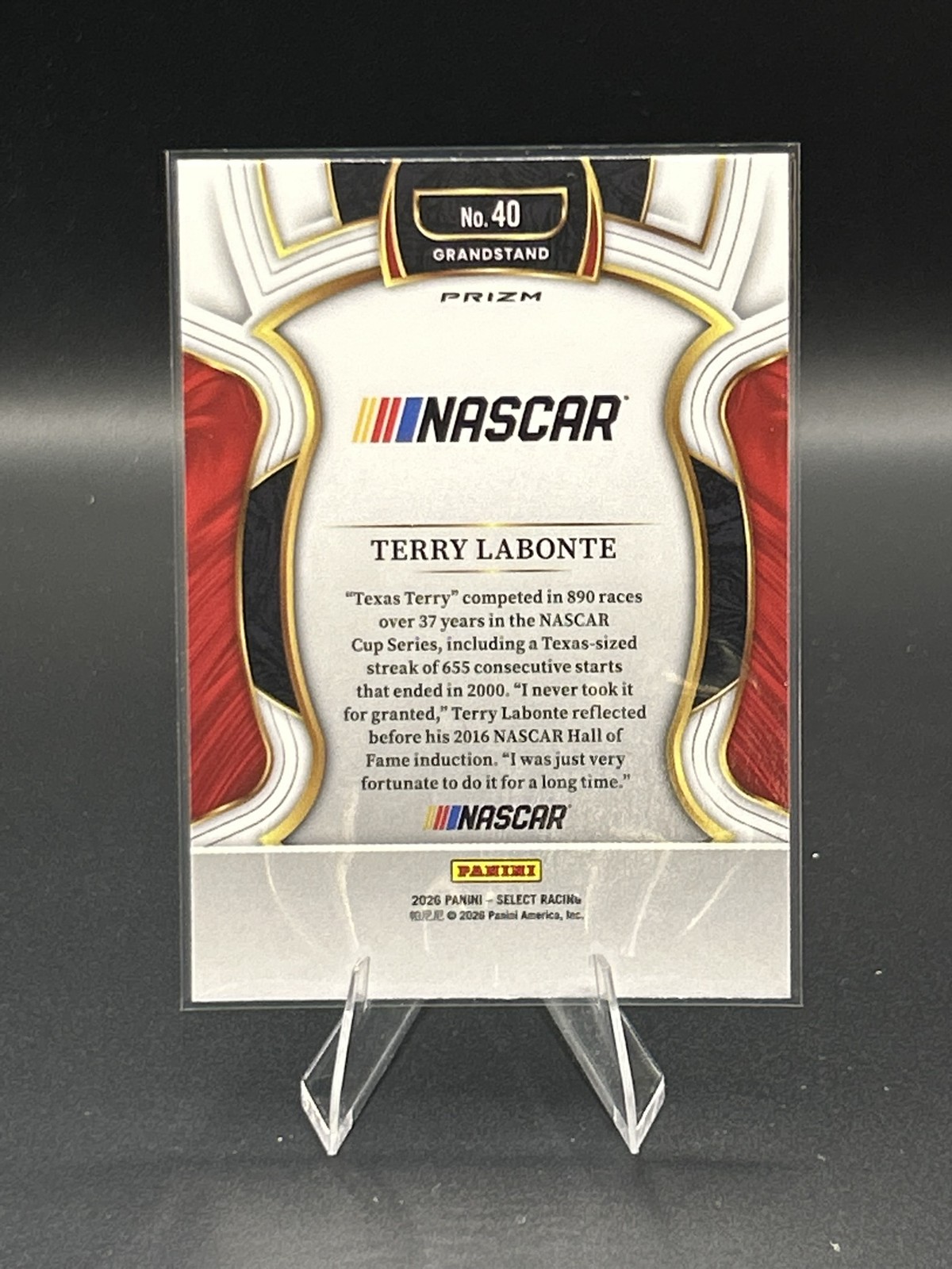 2026 Panini Select Racing TERRY LABONTE #40 NM