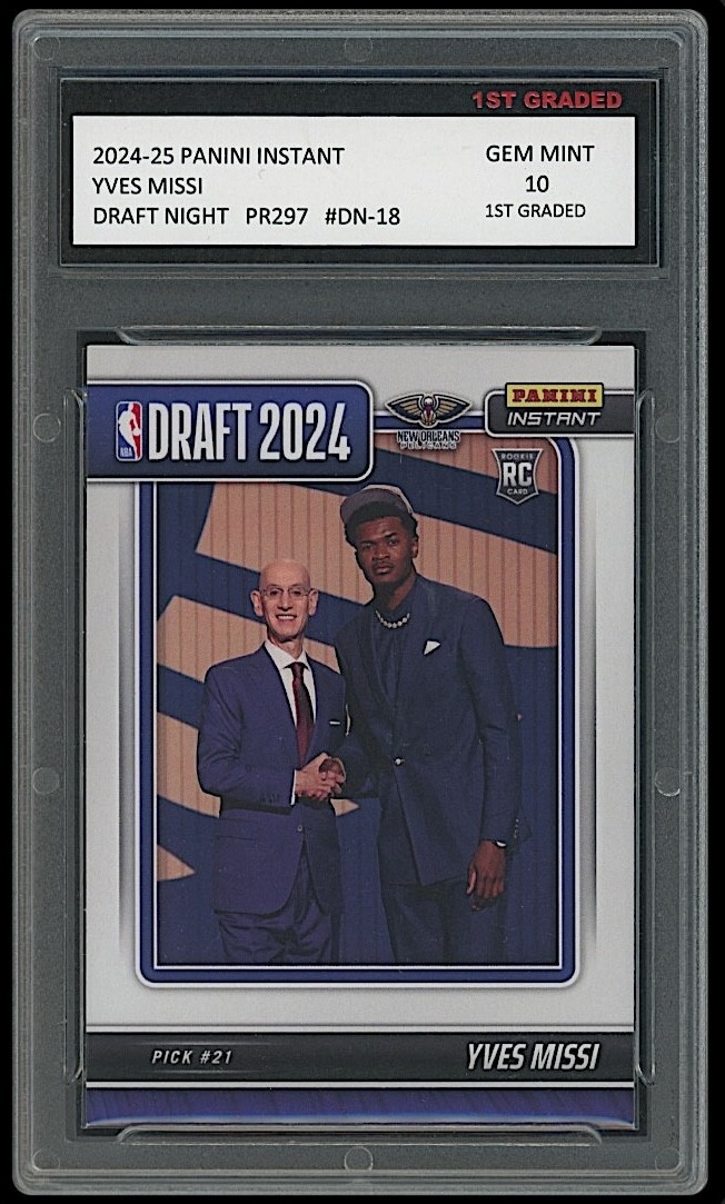 Yves Missi 2024-25 Panini Instant Draft Night 1st Graded 10 Rookie Card #18