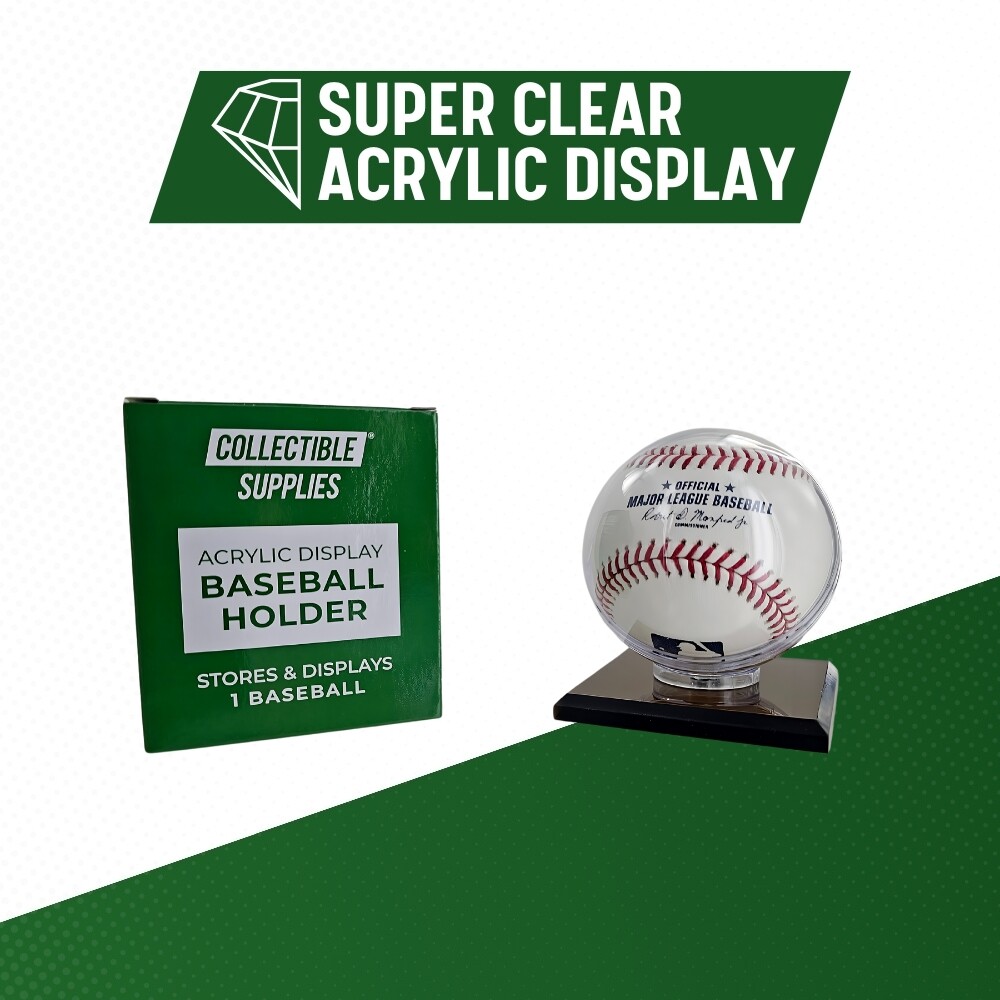 ACRYLIC BASEBALL DISPLAY CASE HOLDER with Black Base
