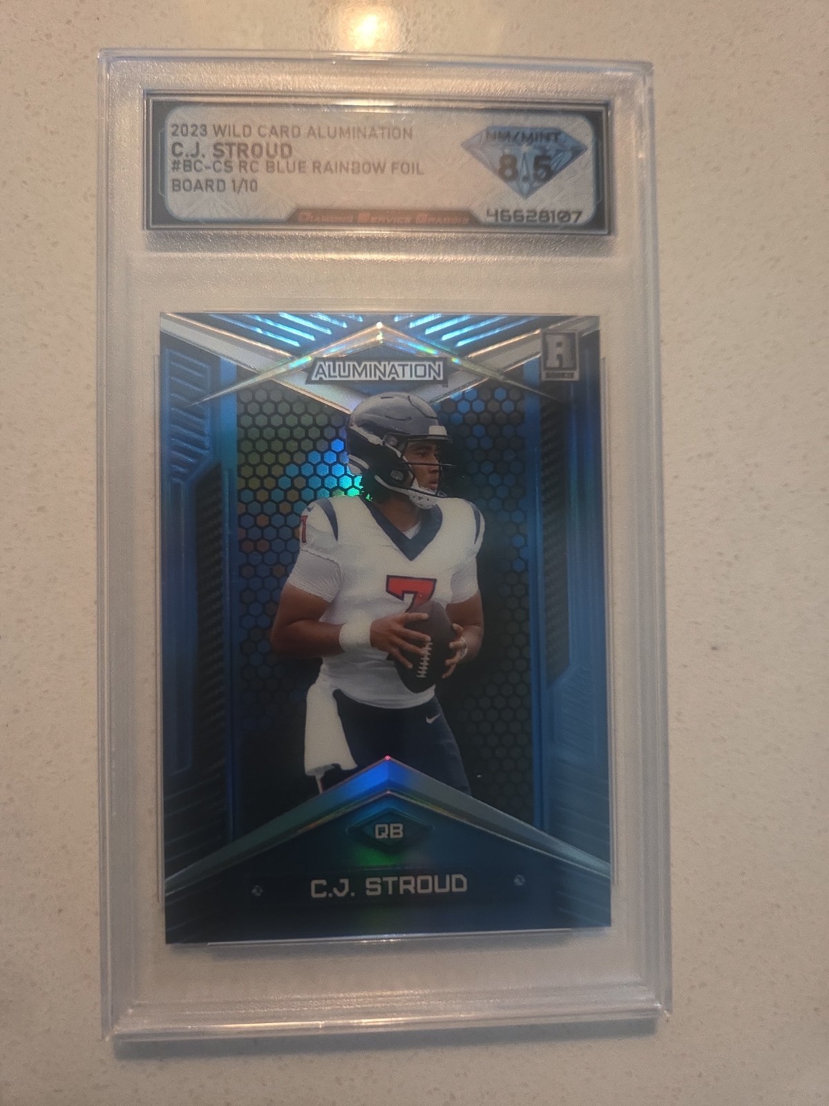CJ Stroud 2023 WildCard Alumination Blue Foil Board Rookie BC-CS 1/10 DSG 8.5