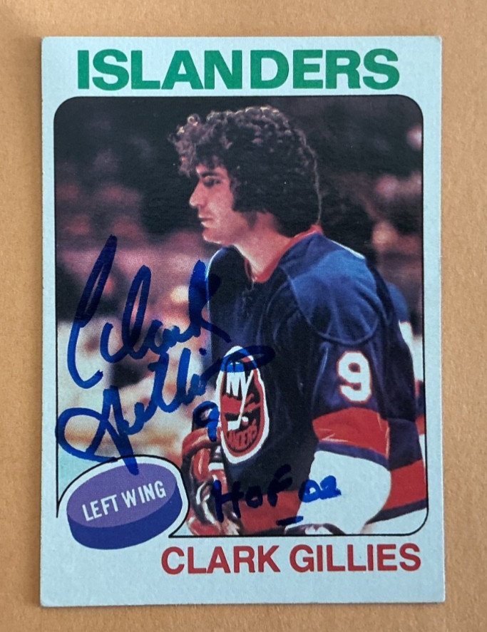 1975-76 Topps – Clark Gillies #199 (RC) autographed