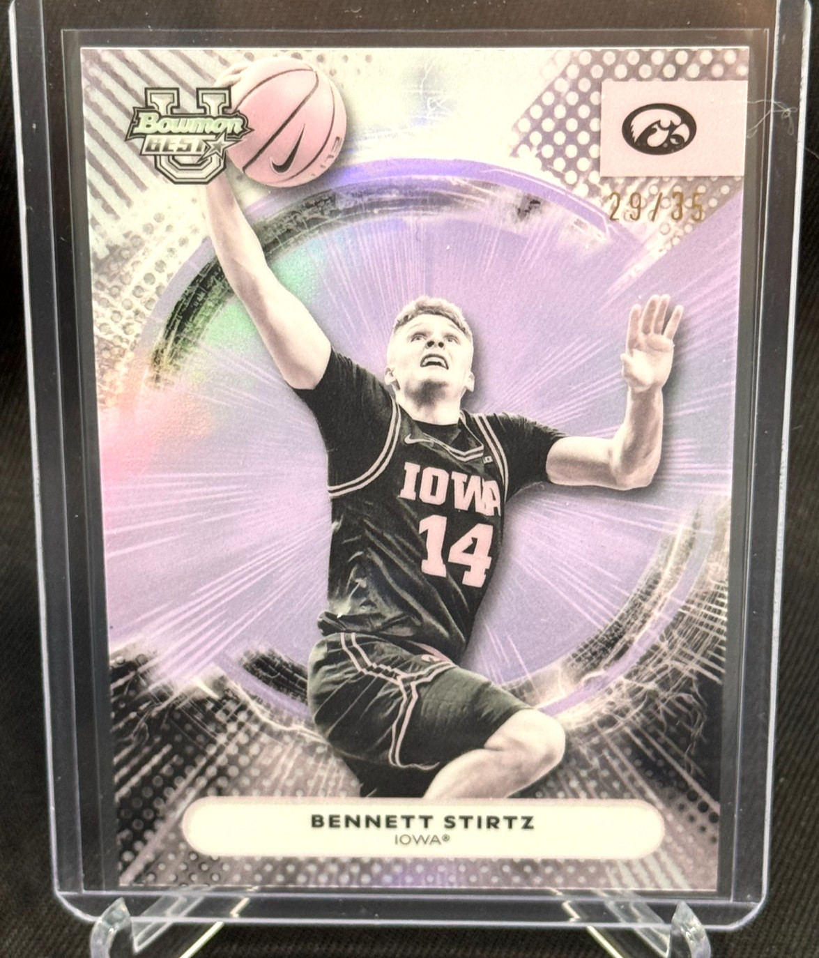 2025-26 Bowman U Best University BENNETT STIRTZ Pearl Refractor RC Rookie #29/35
