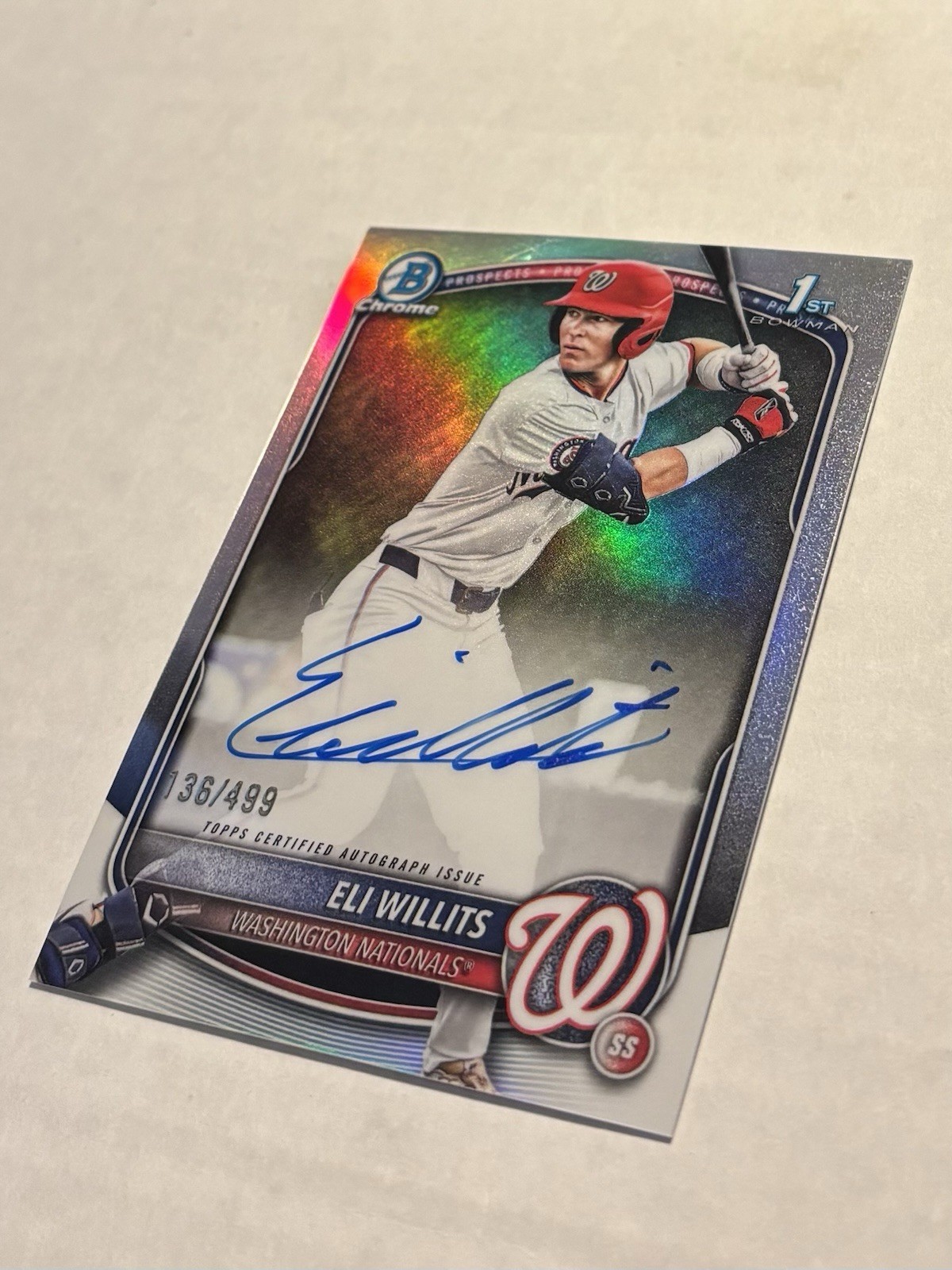 2025 Bowman Chrome Draft 1st Eli Willits Refractor Auto /499 Rookie RC SP
