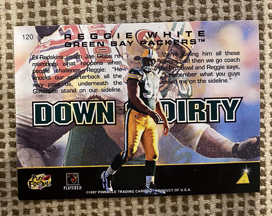 1997 Pinnacle Action Packed Down and Dirty Gold Impressions Reggie White #120