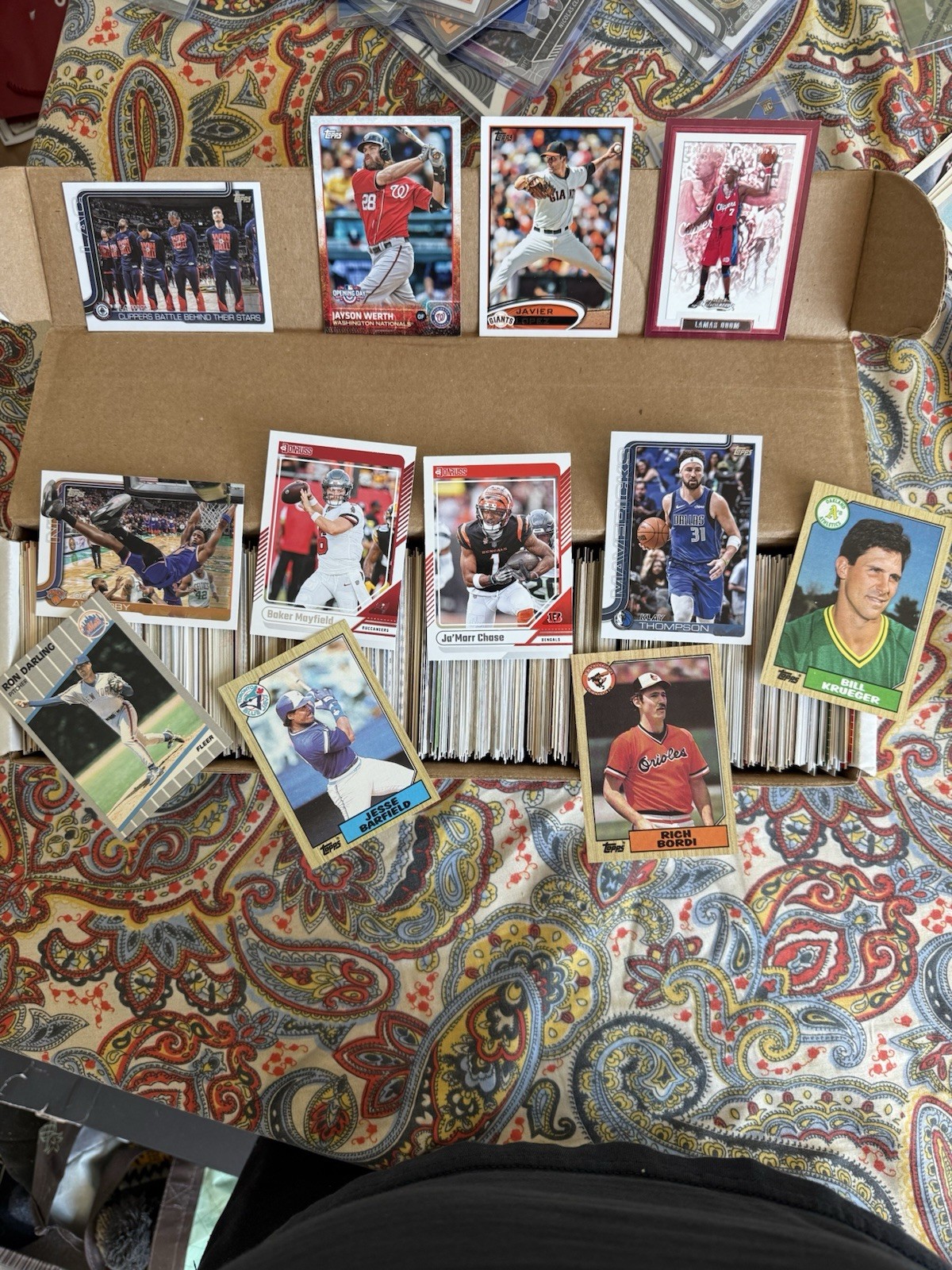 Topps Donruss MLB NFL NBA Sports Trading Card Lot: Werth, Mayfield, Chase