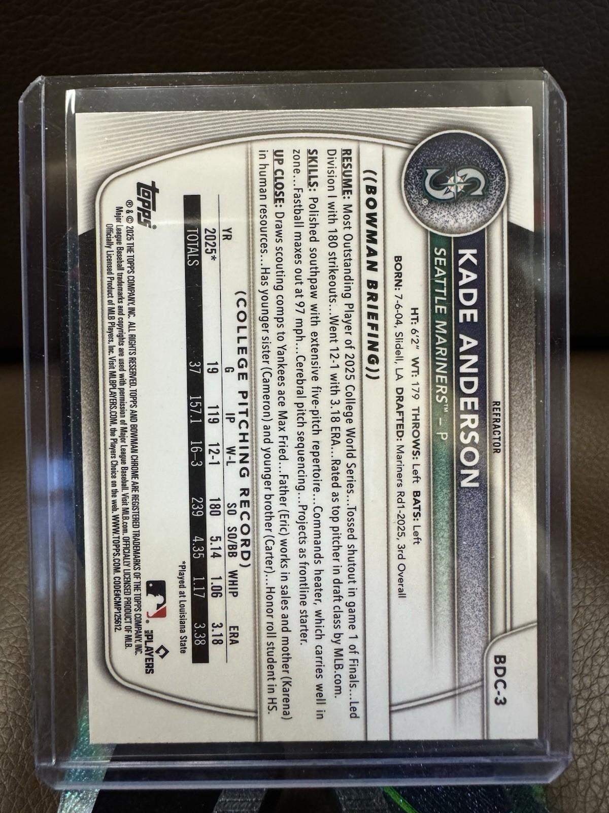 Kade Anderson 1st Bowman Refractor 2025 Bowman Draft Multiple Available