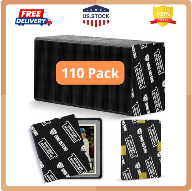 Ding Defend 110-Pack Trading Card Protector Shipping – 3.5 x 4.5 Inch Black Hobb